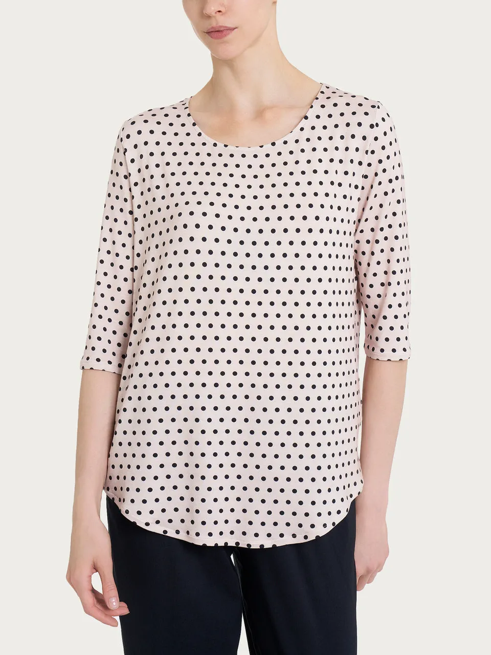 Ragno Viscosa Summer t-shirt pois manica 3/4 Champignon
