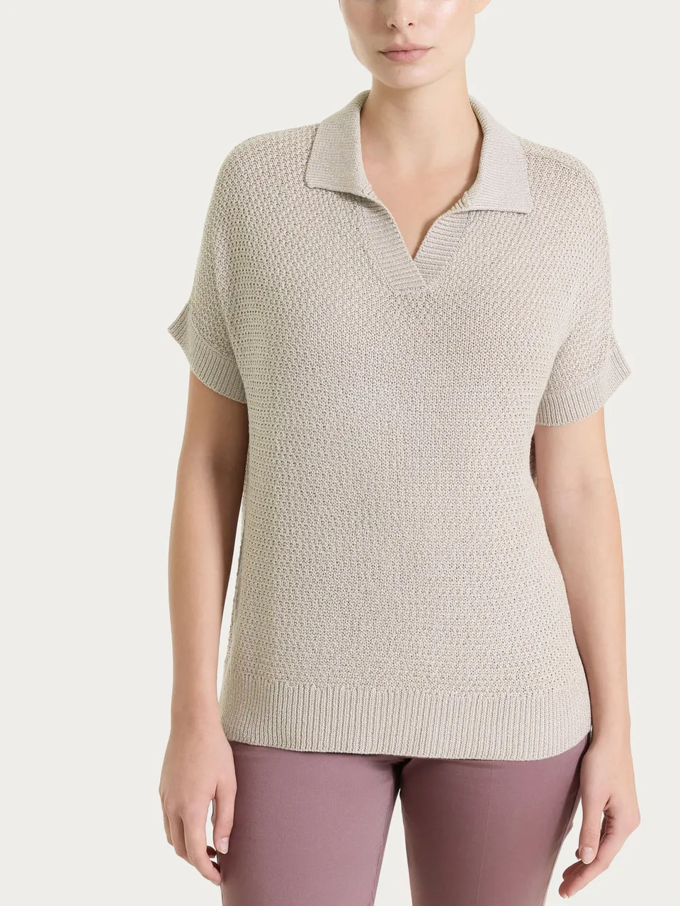 Ragno Viscosa Summer Polo lurex viscosa Crockery manica corta