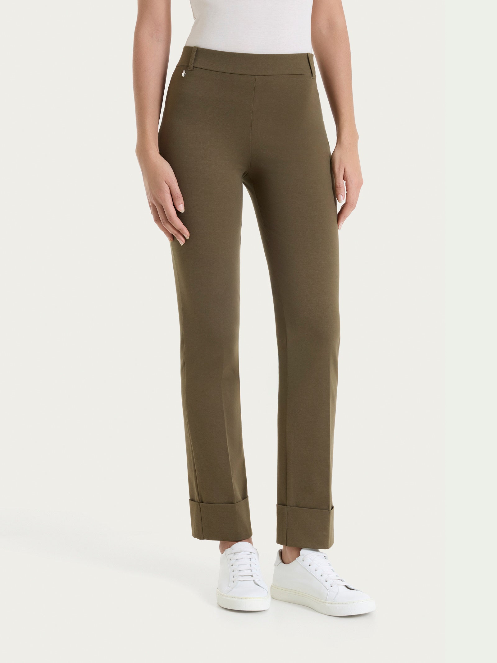 Ragno Compact Light pantalone slim dritto Dark Olive elasticizzato