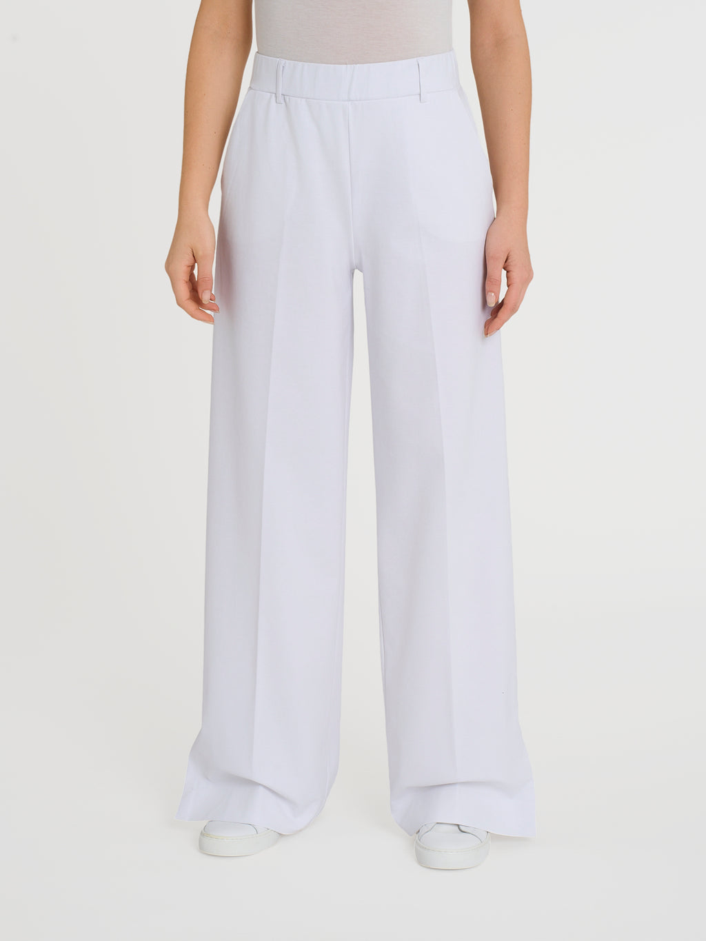 Ragno Compact Light Pantalone Palazzo donna spacco Bianco
