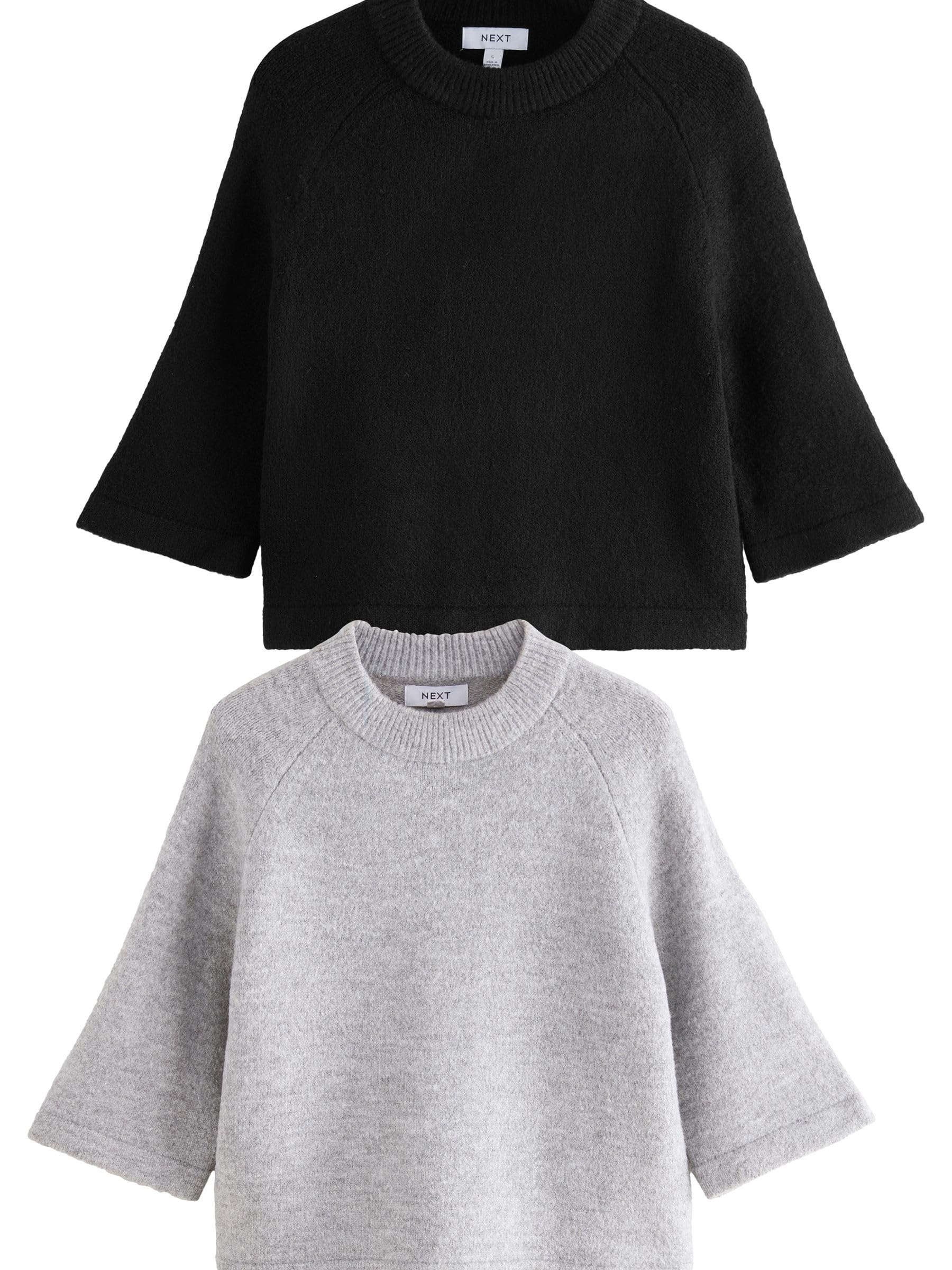 Geo Next THE SET T-Shirt Maglia Girocollo 2 Pezzi Nero Grigio