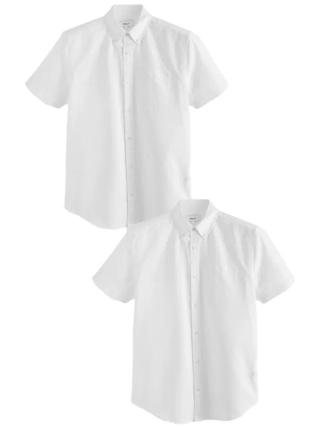 Next 2 camicie Oxford manica corta cotone uomo
