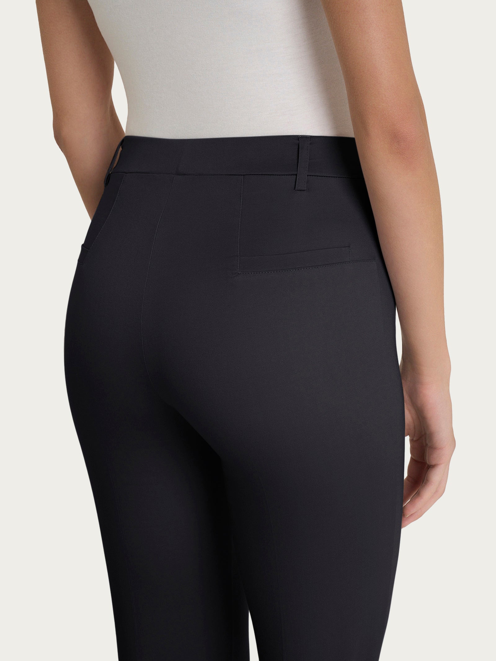 Ragno Satin Power Pantalone Flare Nero con spacchetti