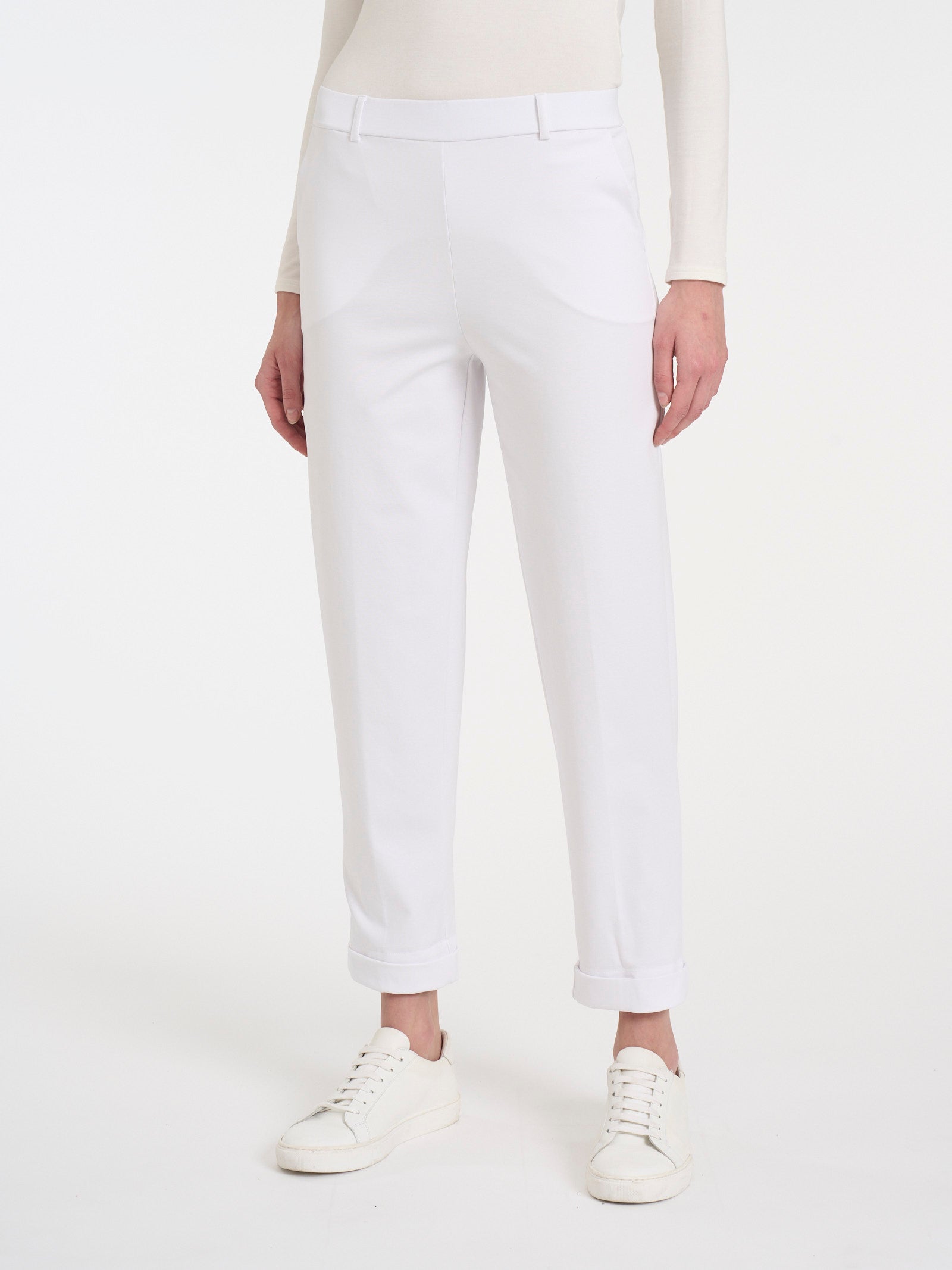 Ragno Compact Light Pantalone Carota Bianco Donna Elastico