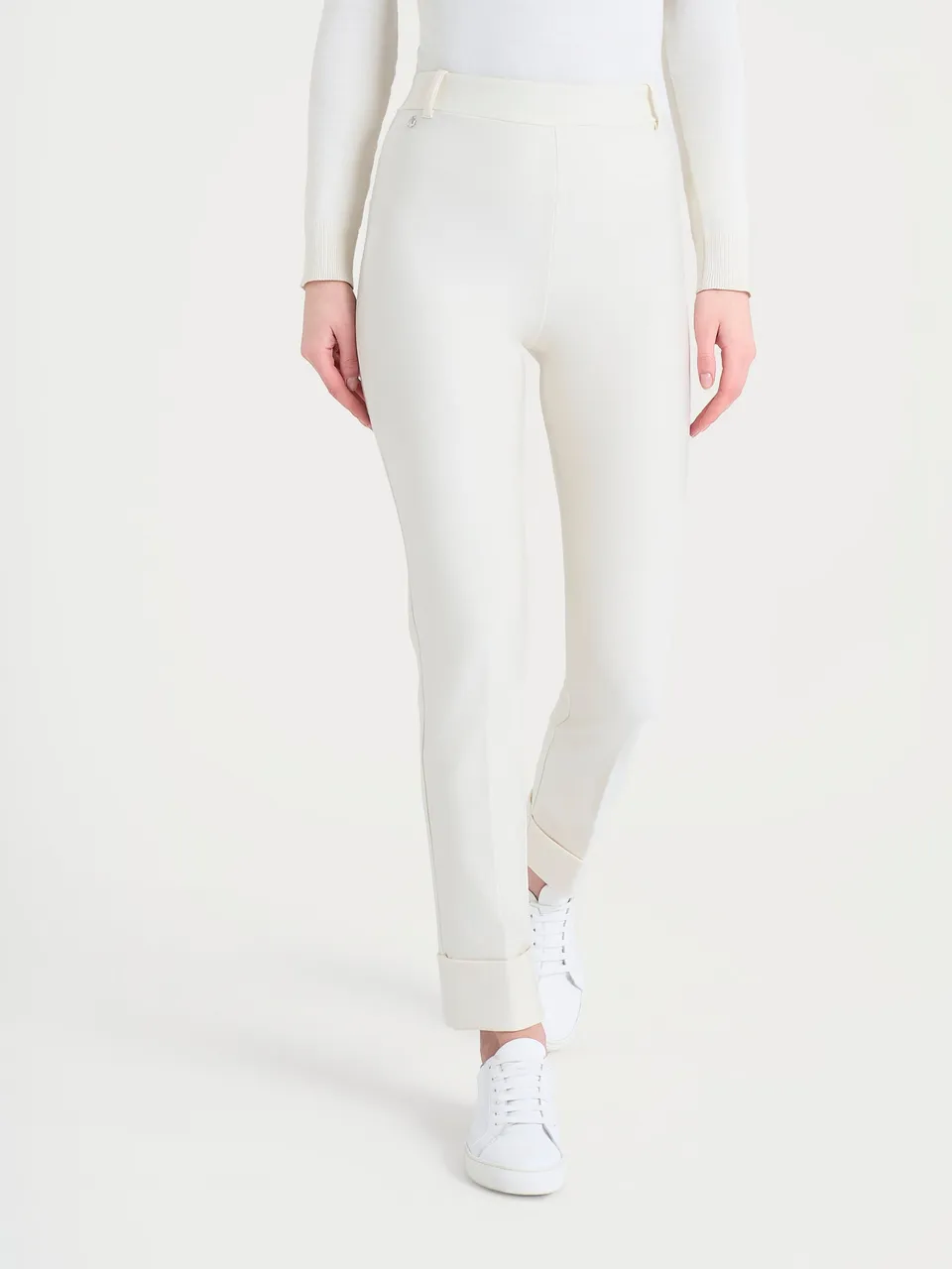 Ragno Compact Straight pantalone avorio punto milano