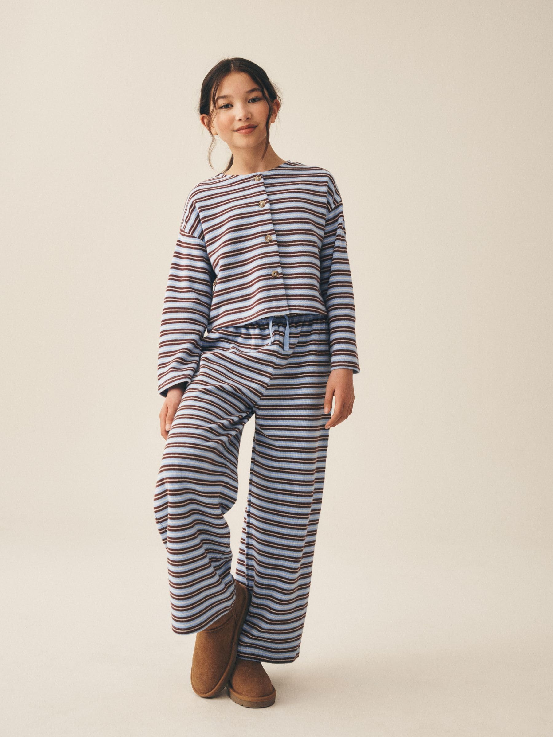Next set cardigan bambina a righe blu taglia 122