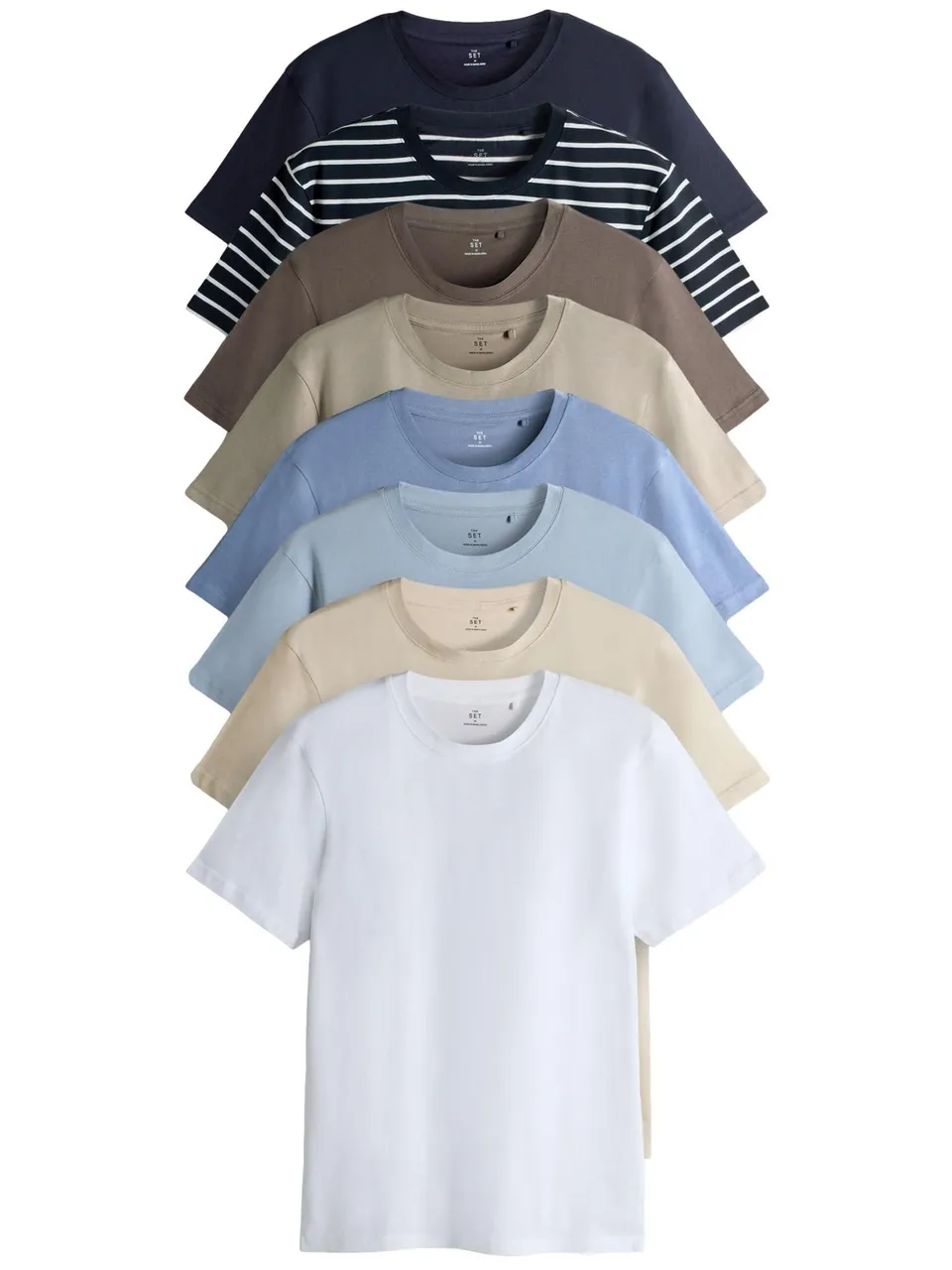 Geo Next The Set T-Shirt Uomo Manica Corta 8 Pezzi Cotone