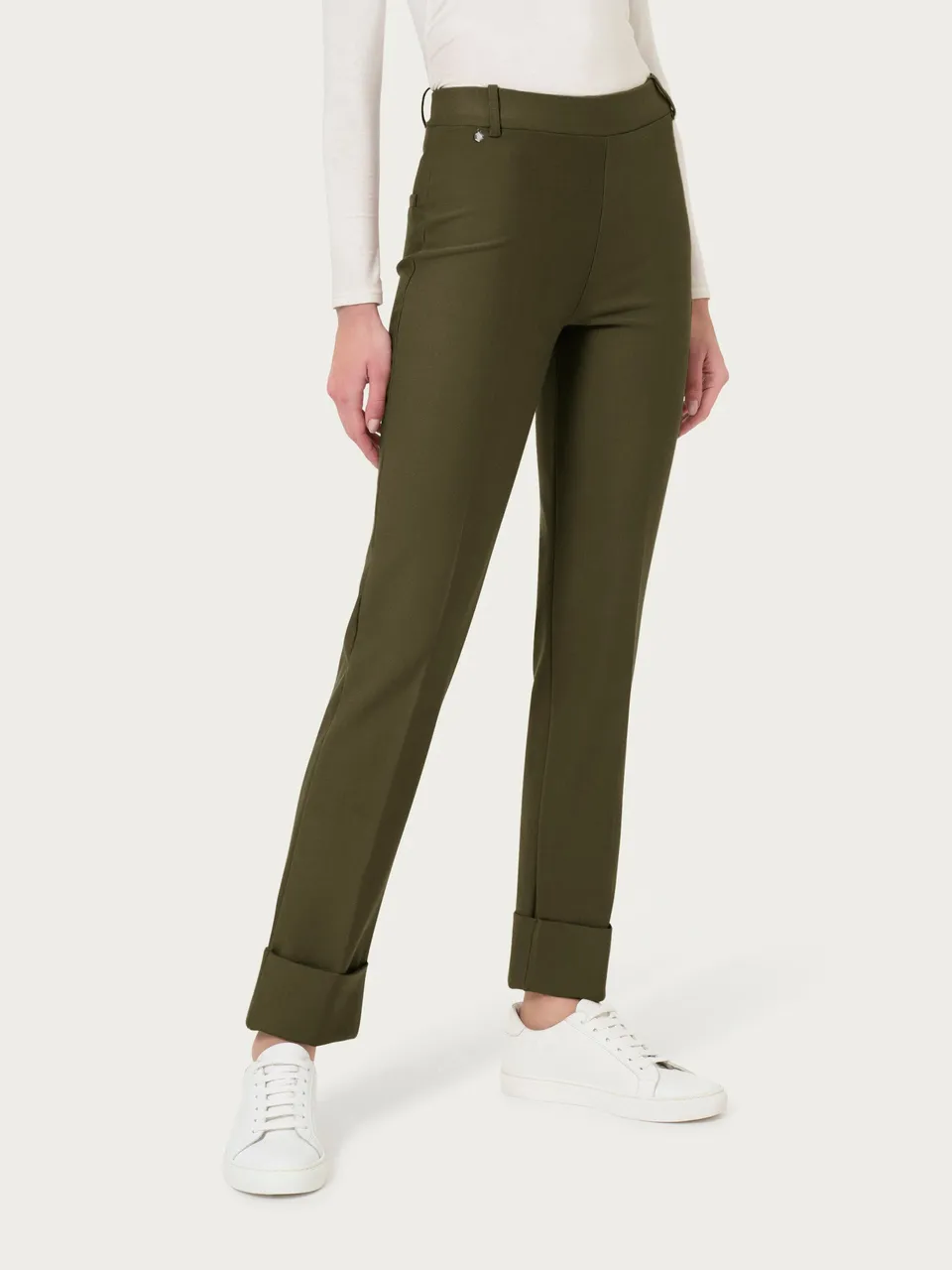 Ragno Compact Pantalone Slim Dritto Dark Olive