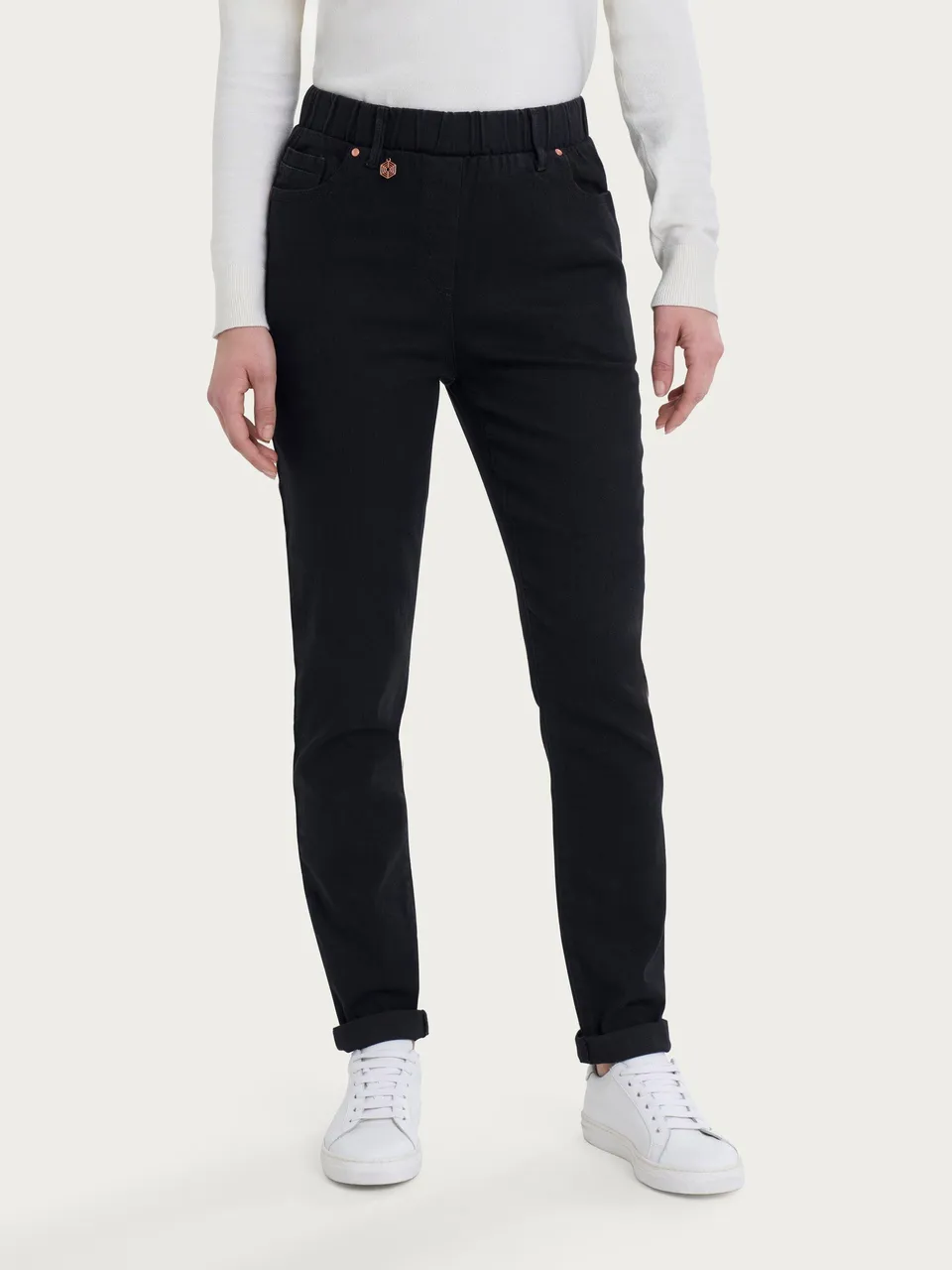 Ragno 4 Seasons Denim Jeans 5 Tasche Nero Cotone