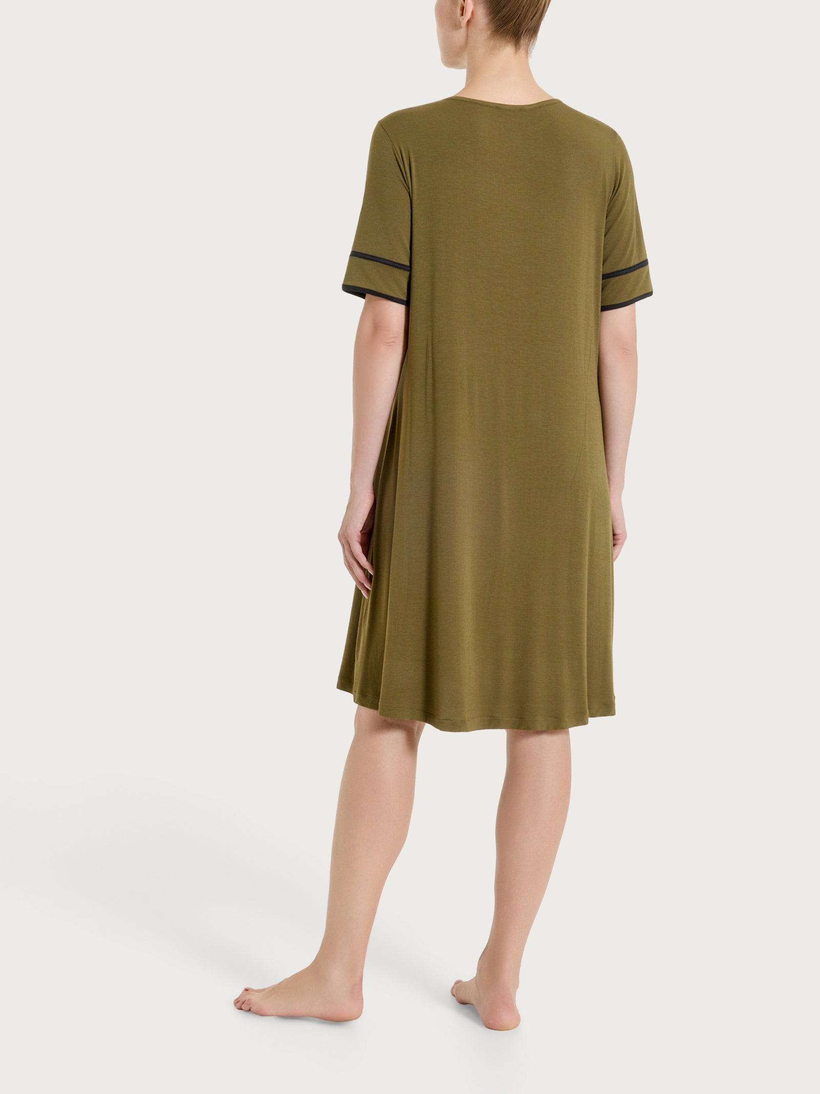 Ragno Viscosa Summer Abito Donna Dark Olive Manica Corta