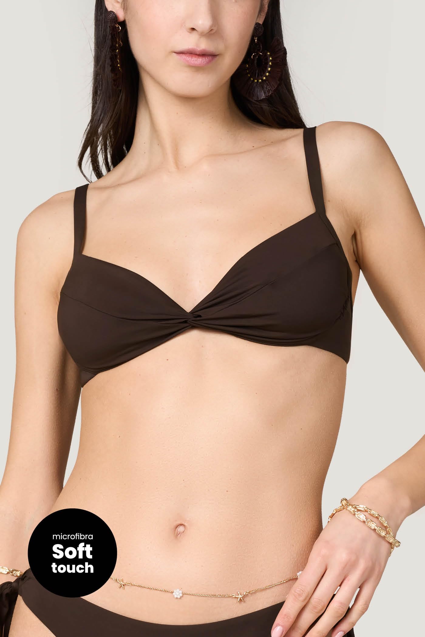 Goldenpoint Cocoa Reggiseno Bikini con Ferretto Tinta Unita