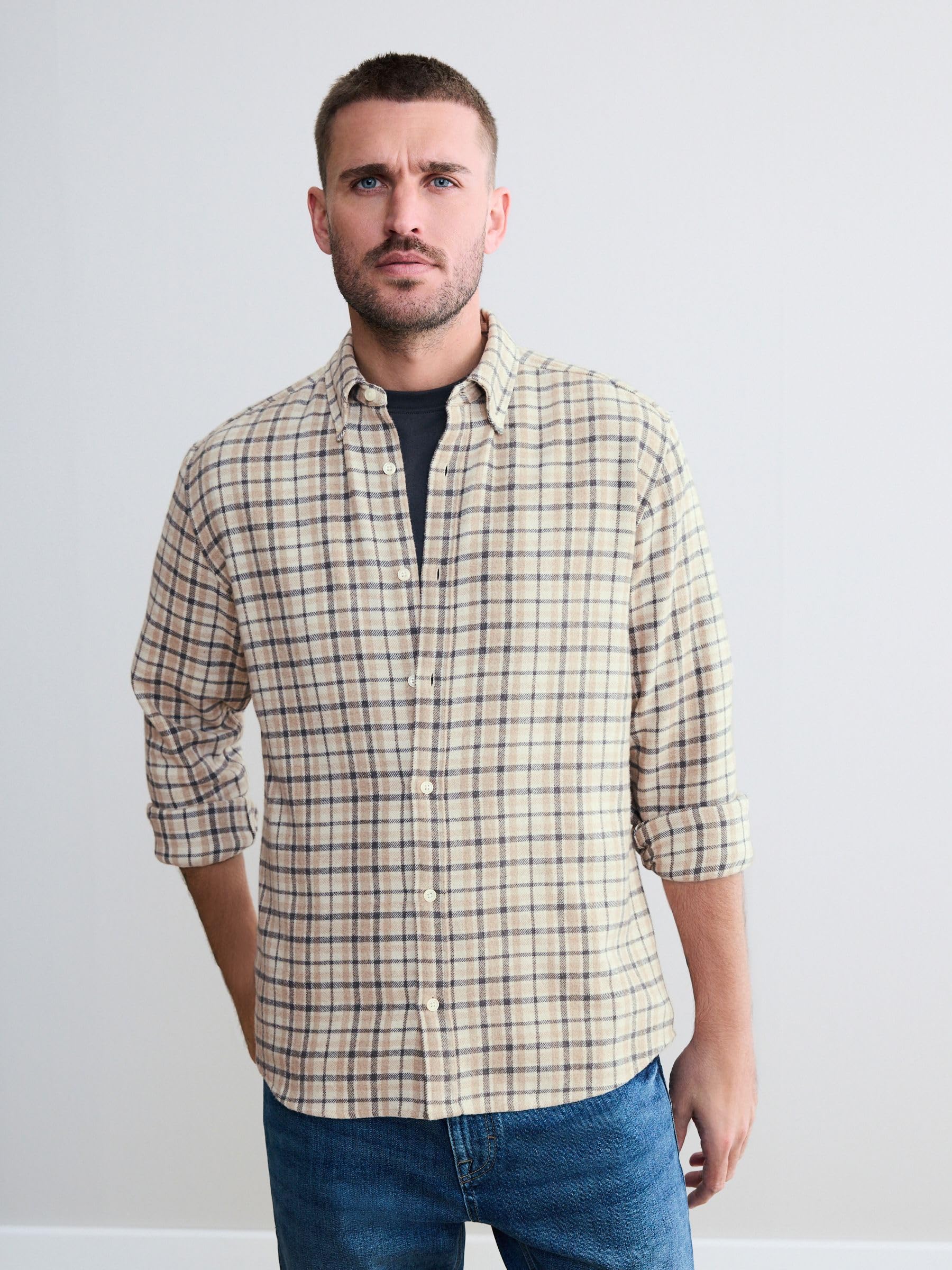 Next Signature camicia uomo quadri maniche lunghe M comoda