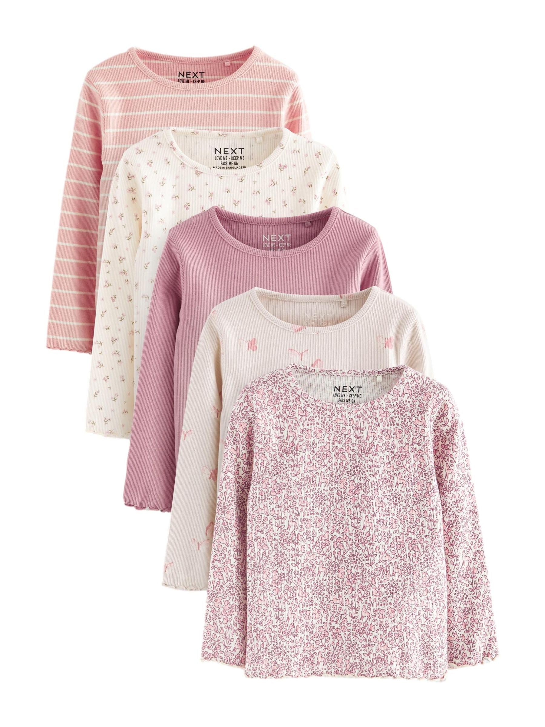 Geo Next top coste bambina maniche lunghe 5 pezzi a costine