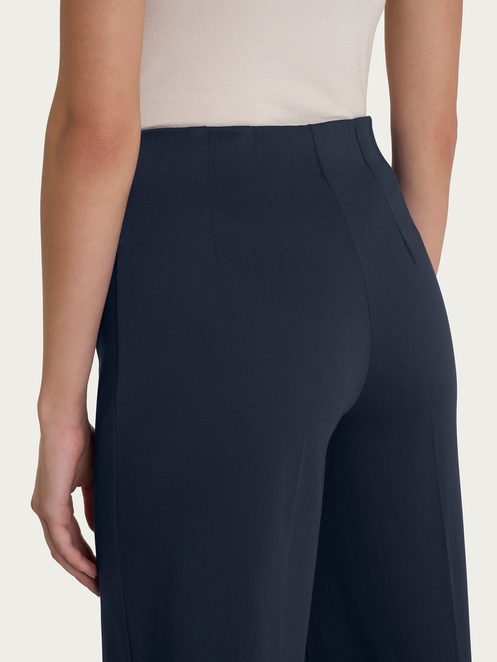 Ragno Satin Power Pantalone Ampio Bleu Cropped Cotone