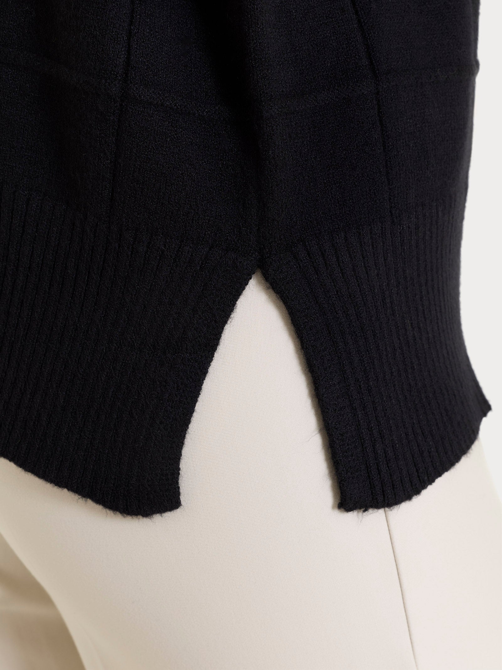 Ragno Super Soft dolcevita check nero maglia calda boxy