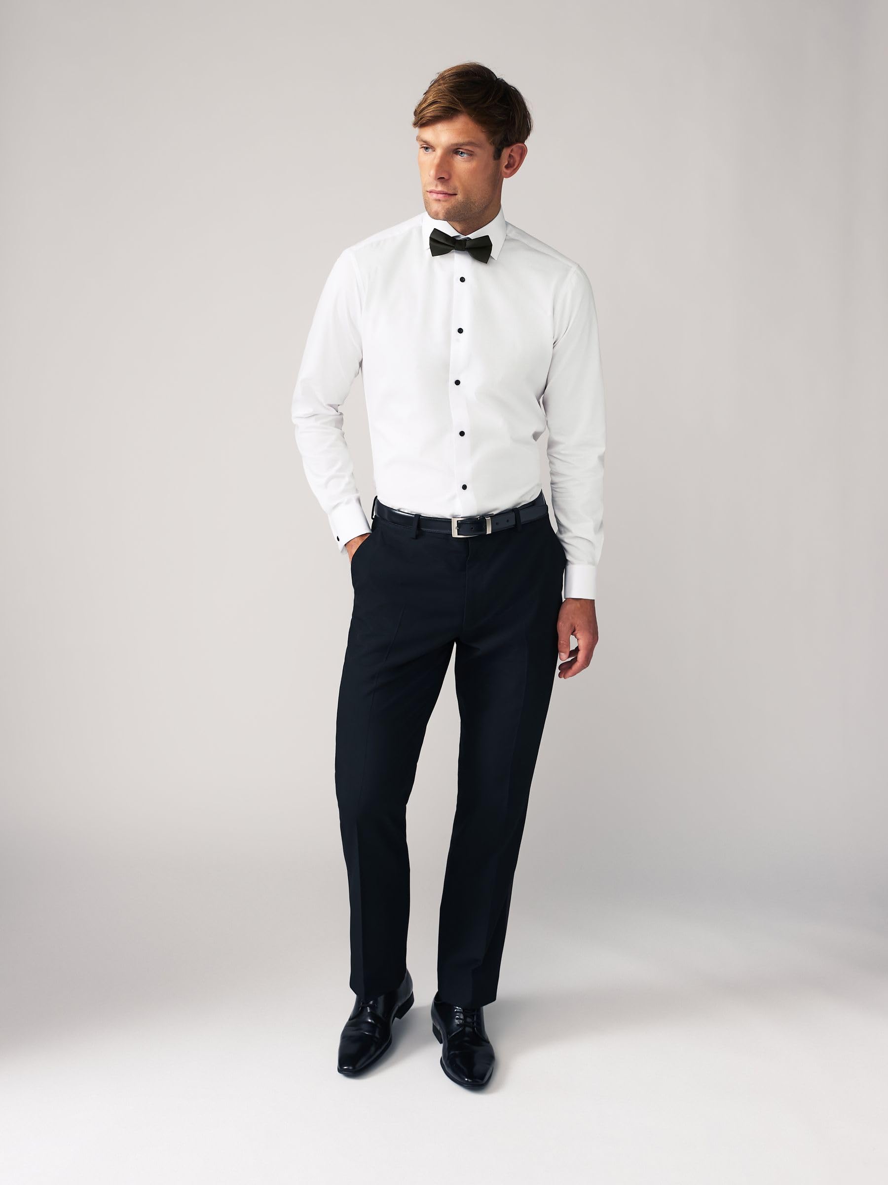 Next camicia uomo slim con papillon bianco nero 42