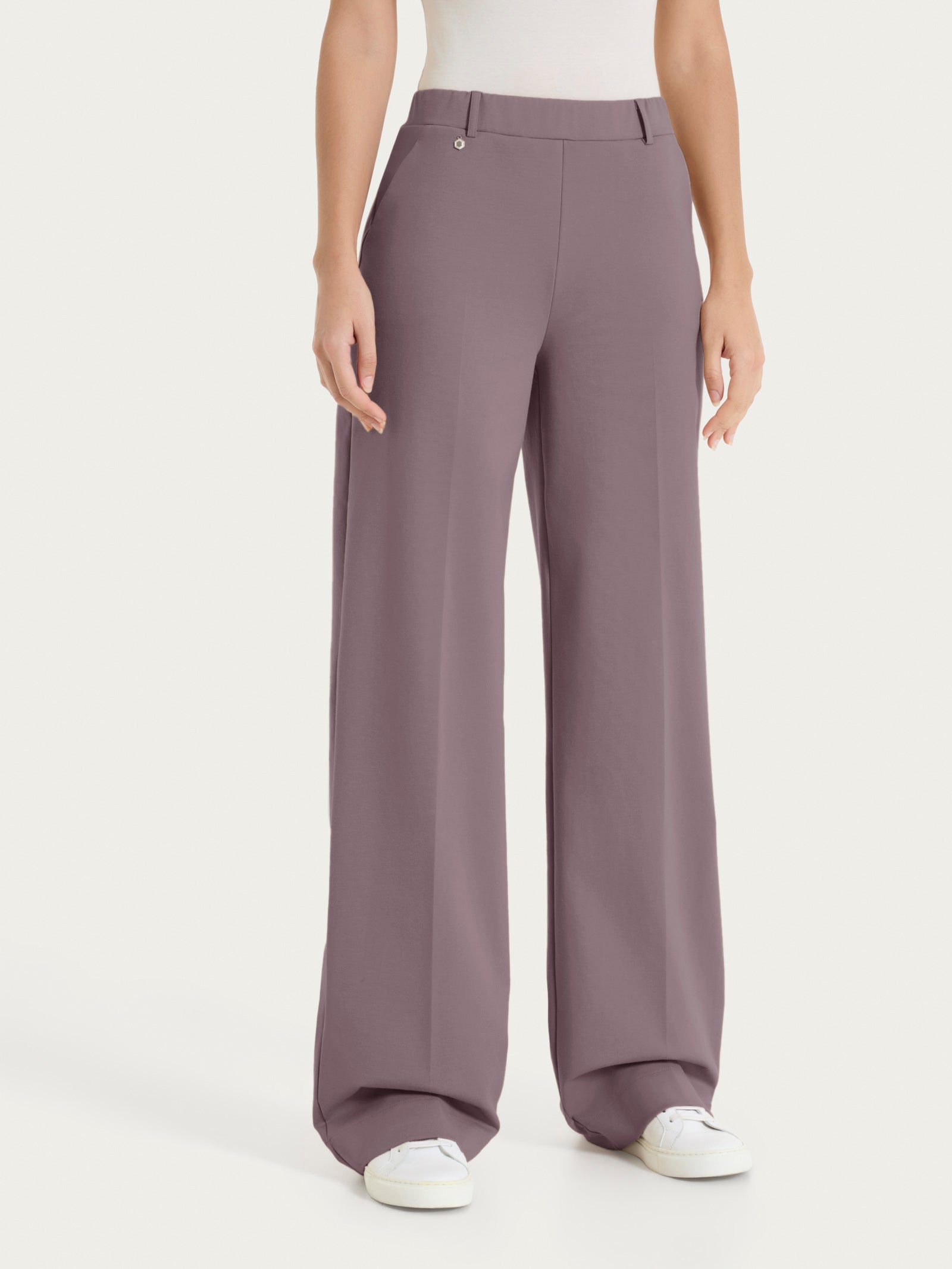 Ragno Compact Light pantalone palazzo Plum Truffle