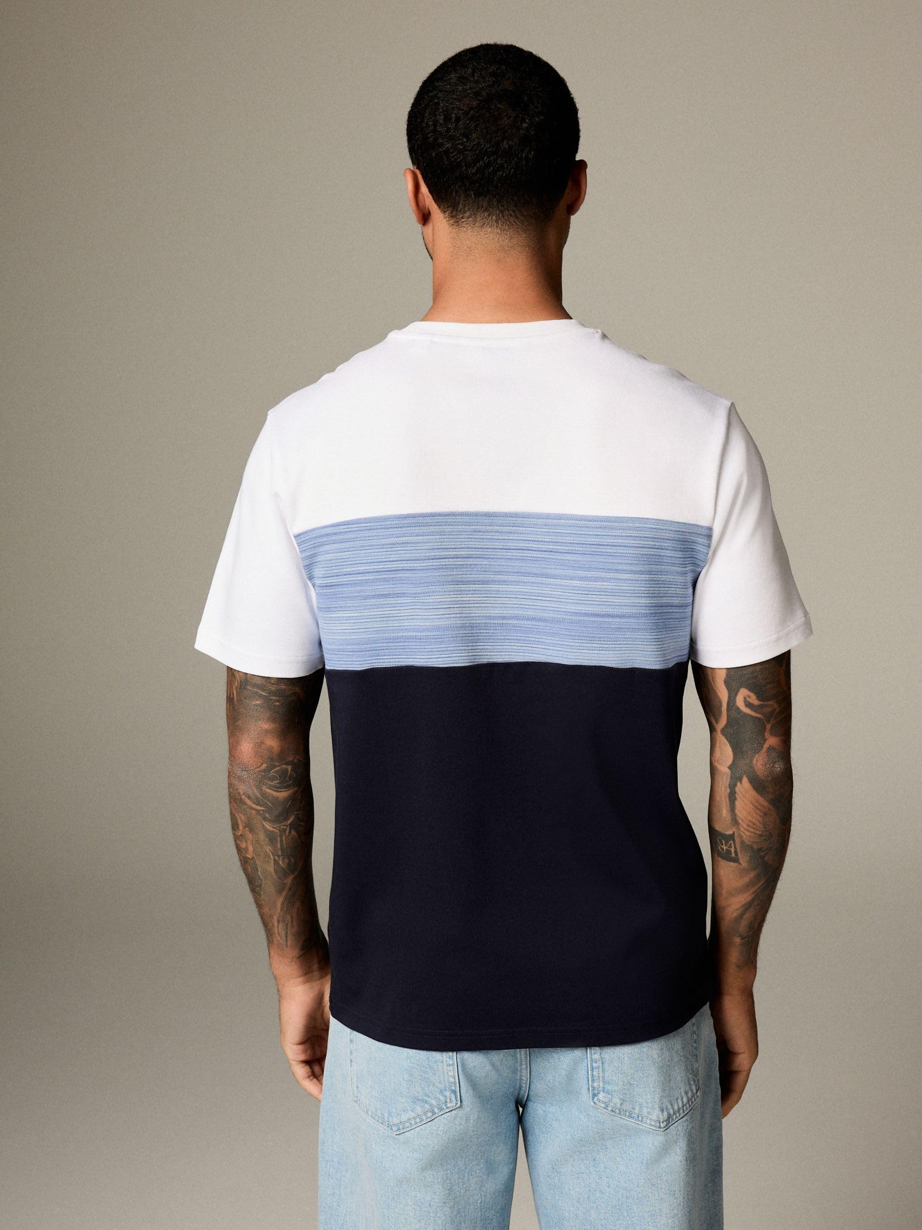 Next t-shirt uomo L a blocchi color block cotone