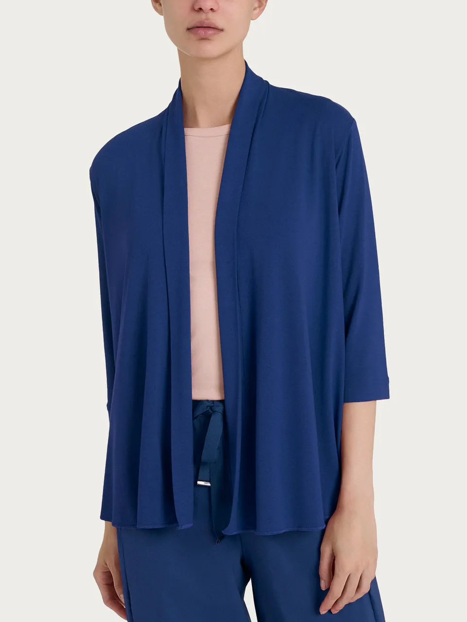 Ragno Viscosa Summer cardigan aperto blueberry 3/4