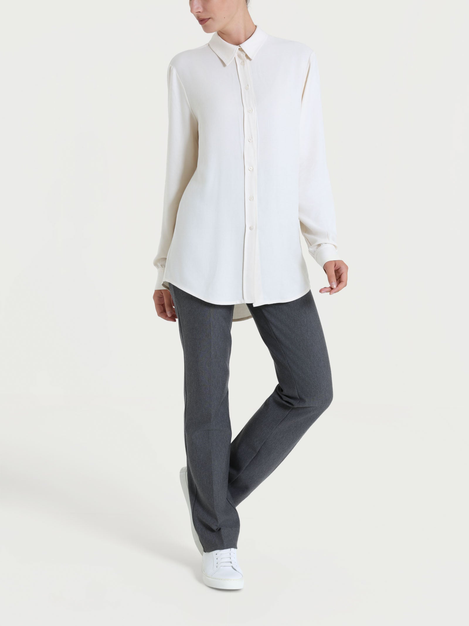 Ragno Winter EcoSeta Camicia Manica Lunga Avorio