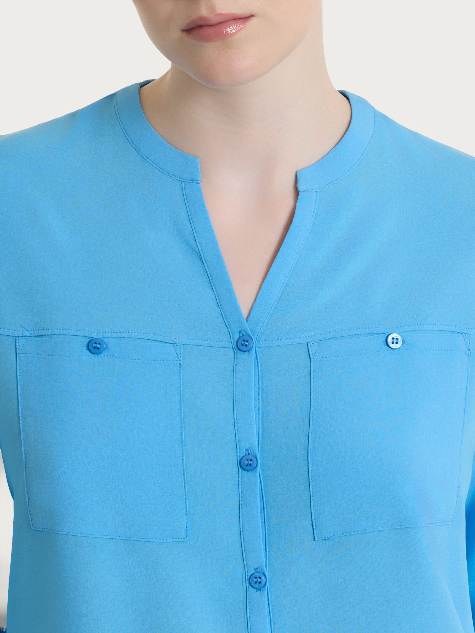 Ragno EcoSeta Coreana camicia azzurra Azure Blue raso