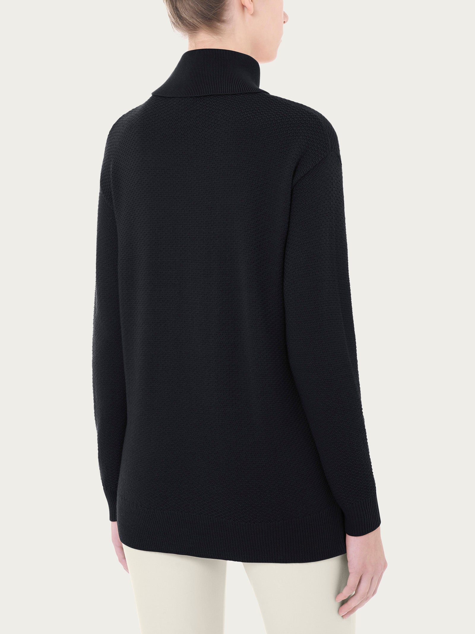 Ragno Merino Soft Dolcevita bottoni nero