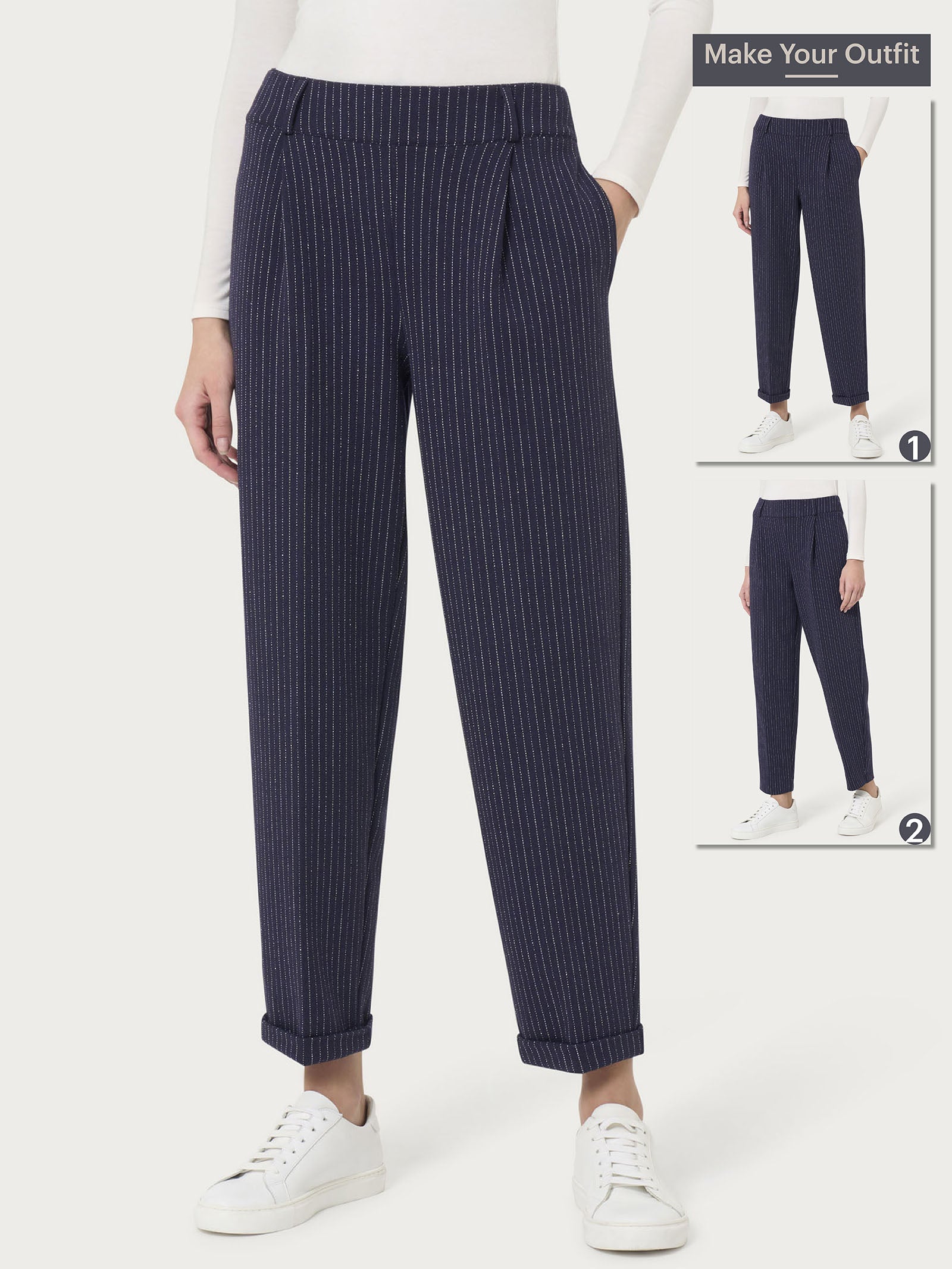 Ragno Eco Jacquard Pantalone carota Argento gessato