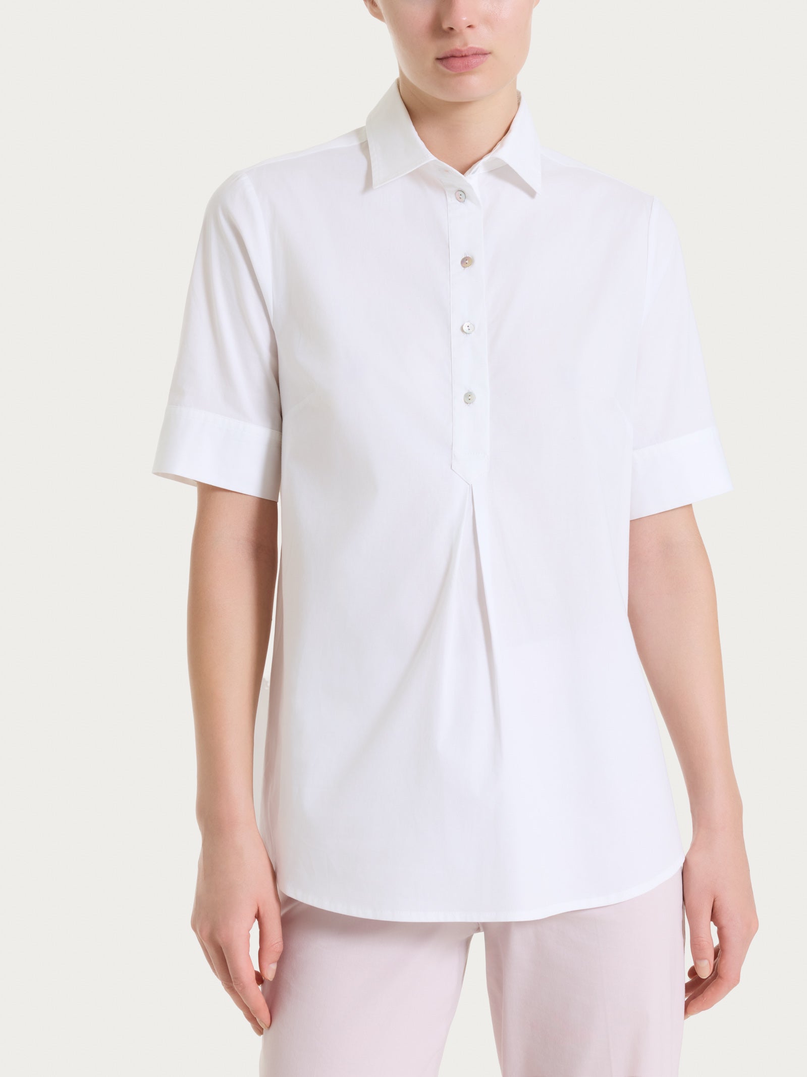 Ragno Puro Cotone camicia serafino poplin bianco