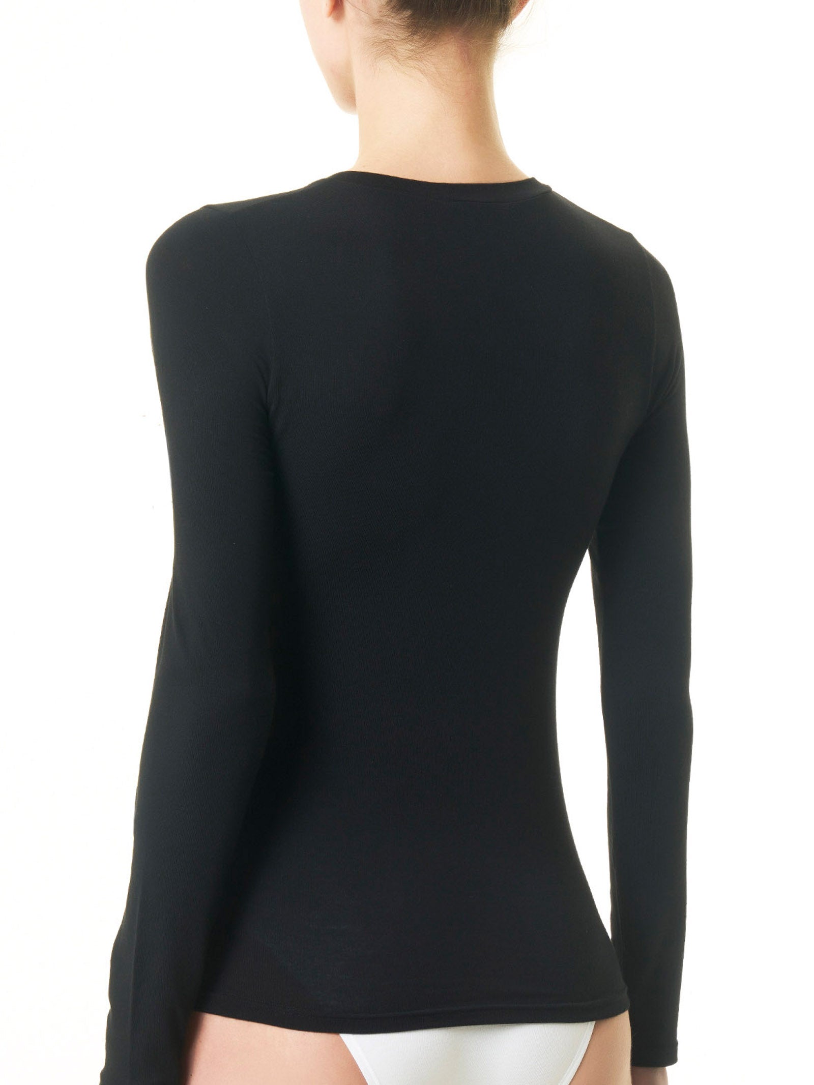 Ragno Tenderwool maglietta girocollo donna lana nero