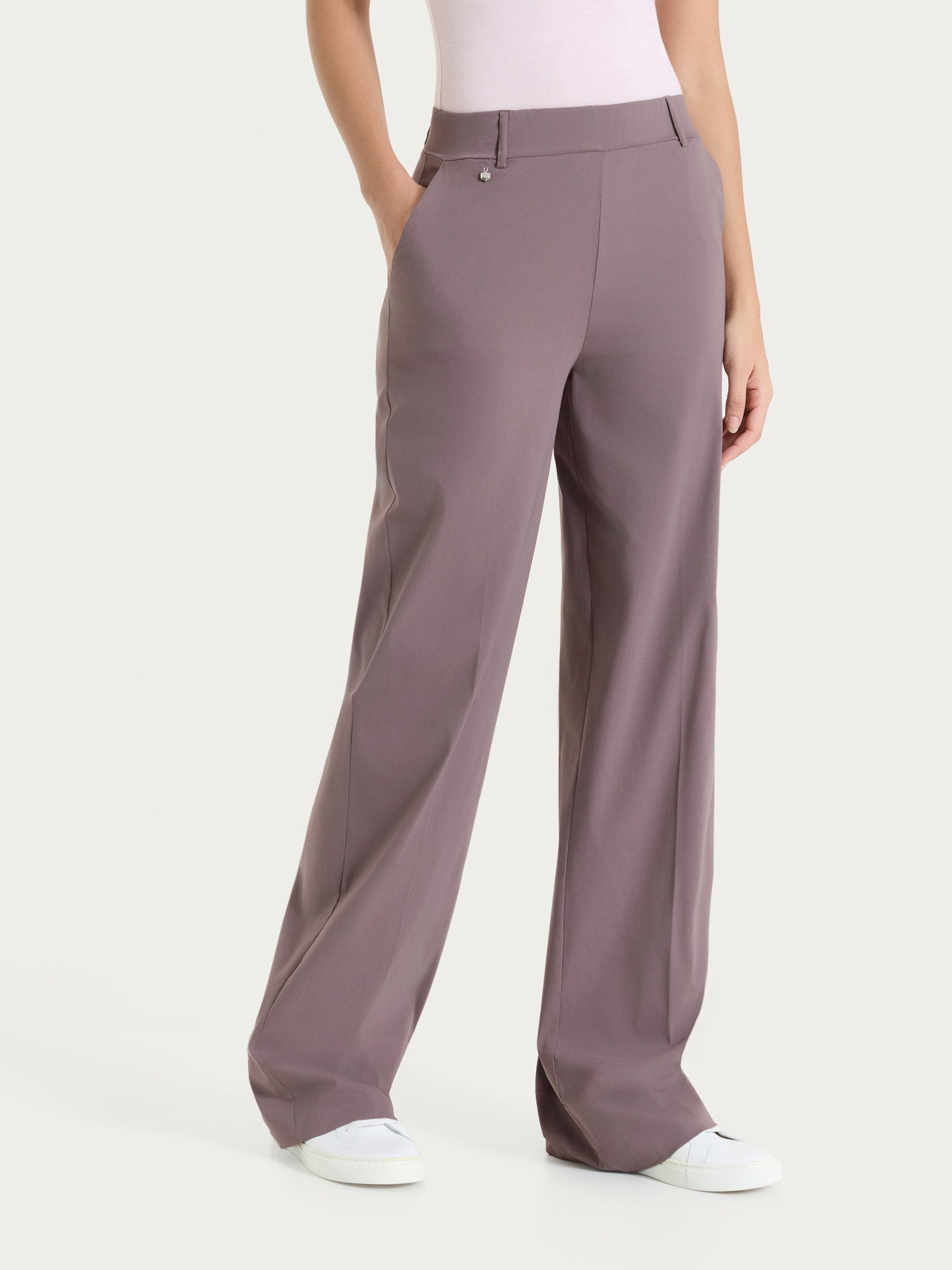 Ragno Super Fresh Pantalone Ampio Tasche Plum Truffle fresco