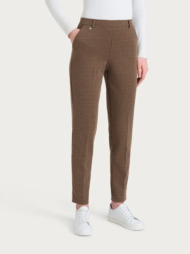 Ragno Compact Pantalone Chino Micro Check Pine Bark