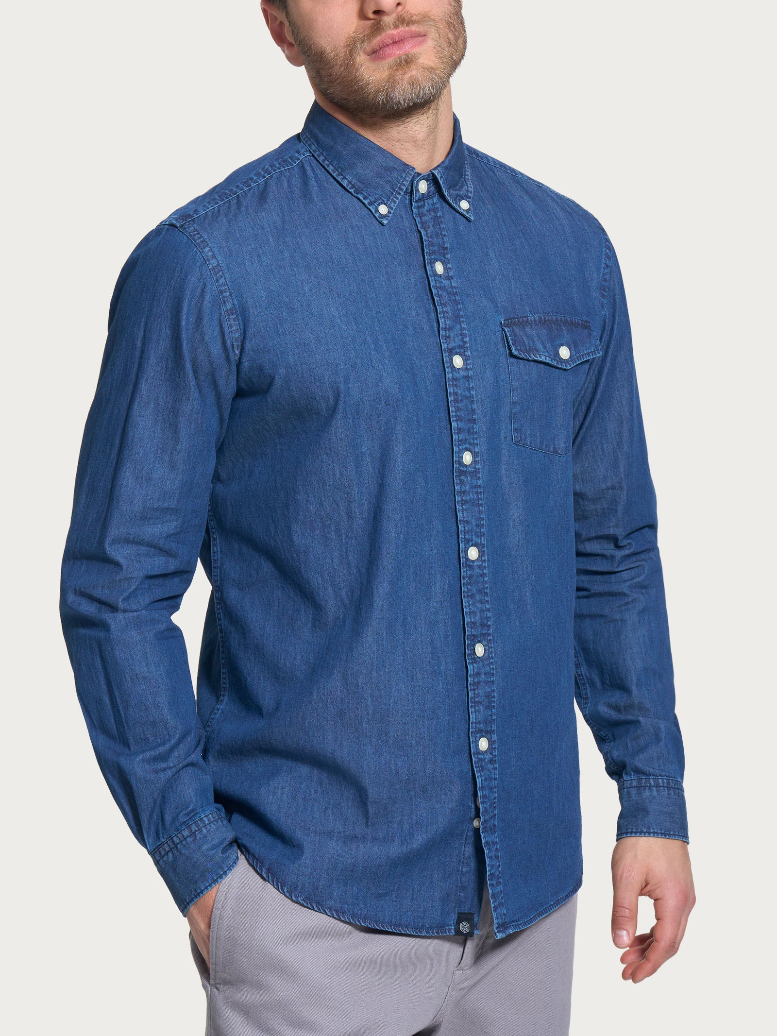 Ragno Super Denim Camicia Chambray camicia Denim cotone