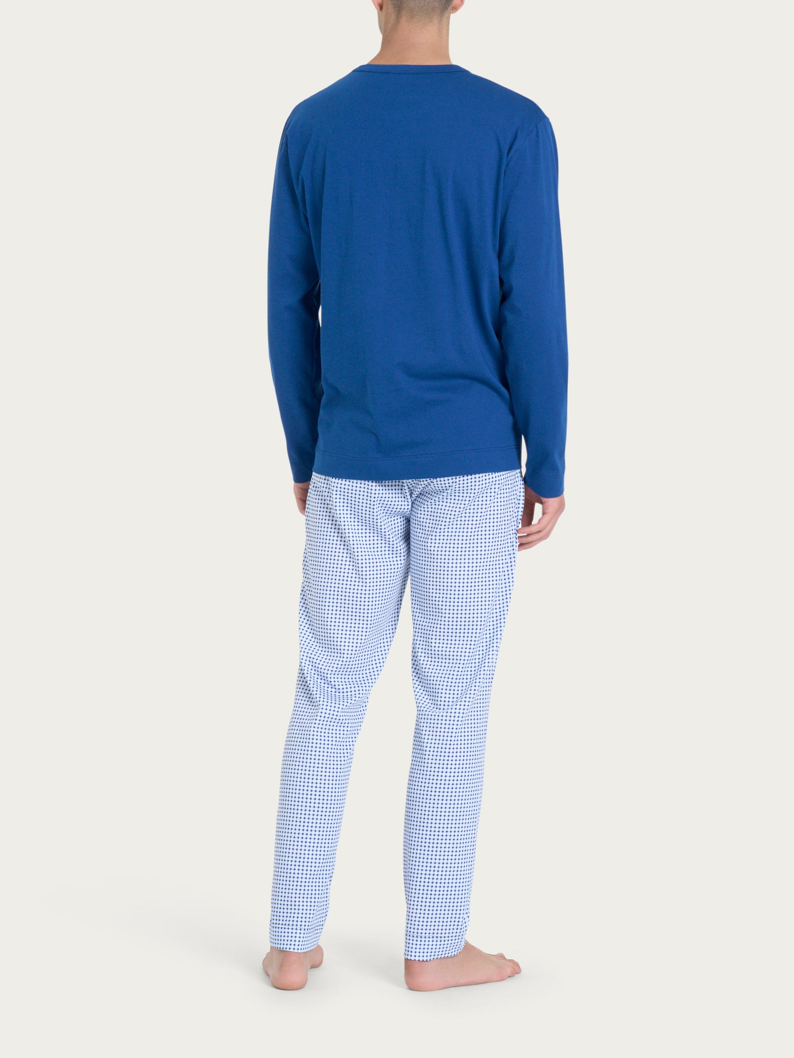 Ragno Pigiama Lungo Girocollo Cotone Navy Peony Uomo