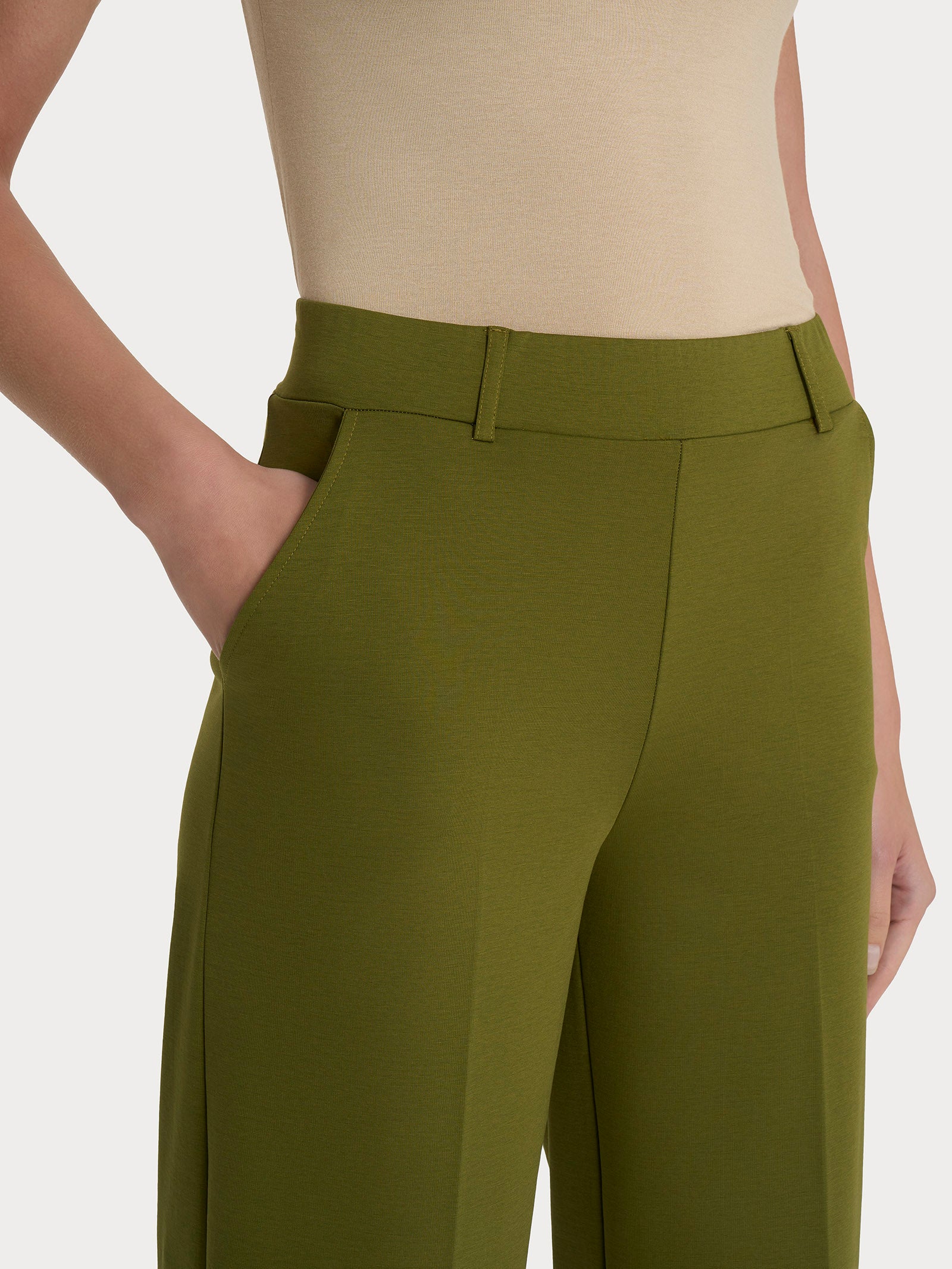 Ragno Compact Light Pantalone Ampio Sphagnum wide leg donna