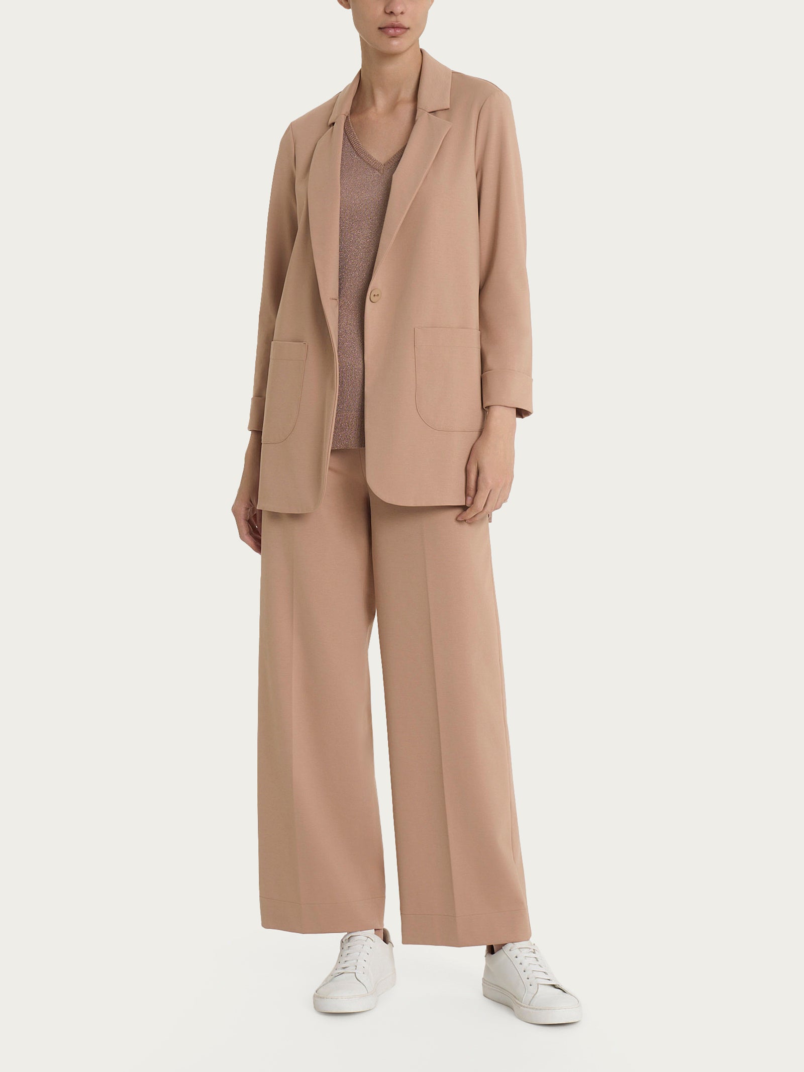 Ragno Compact Light The Wide Leg pantalone Warm Taupe