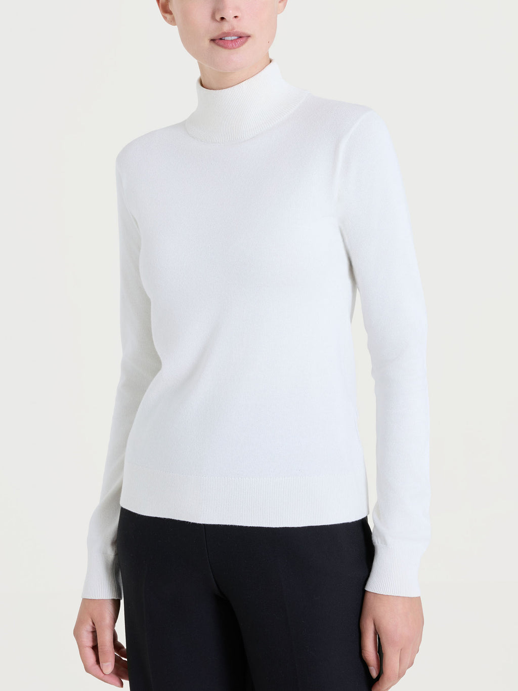 Ragno Four Seasons maglia lupetto tinta unita donna avorio leggera