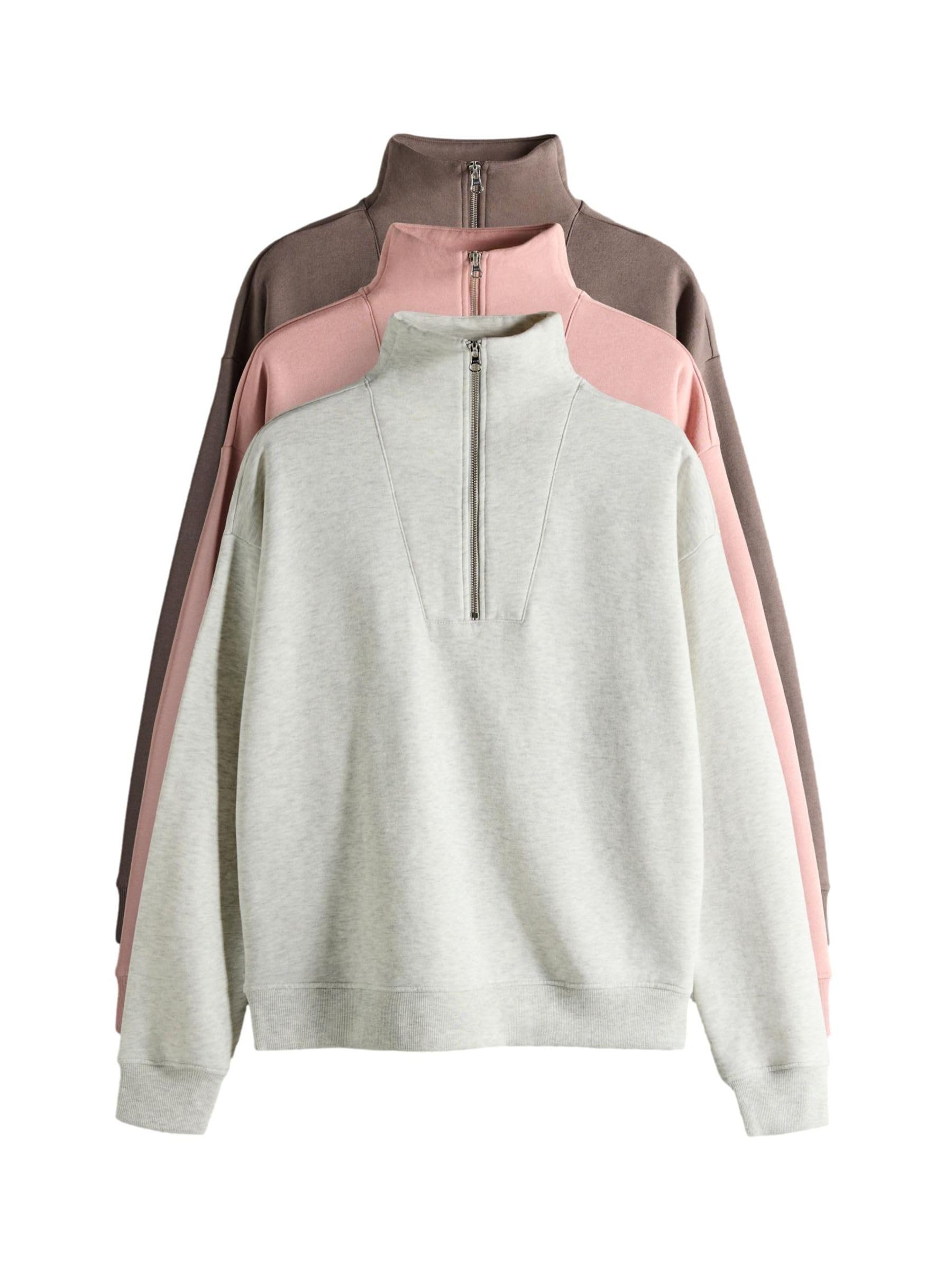 The Set felpe donna collo alto mezza zip 3 pezzi
