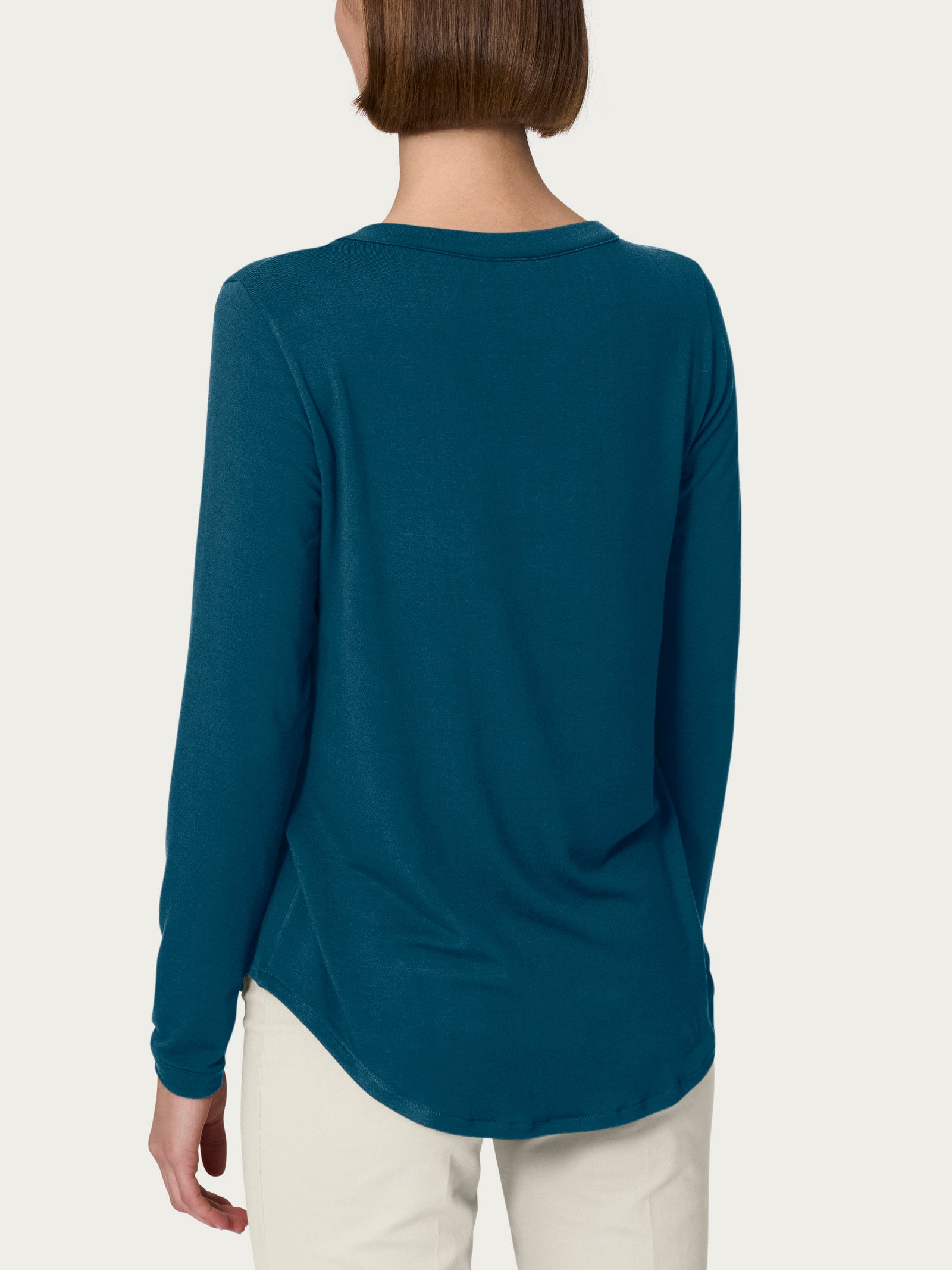 Ragno Eco Viscosa Maglietta Manica Lunga Blu morbida