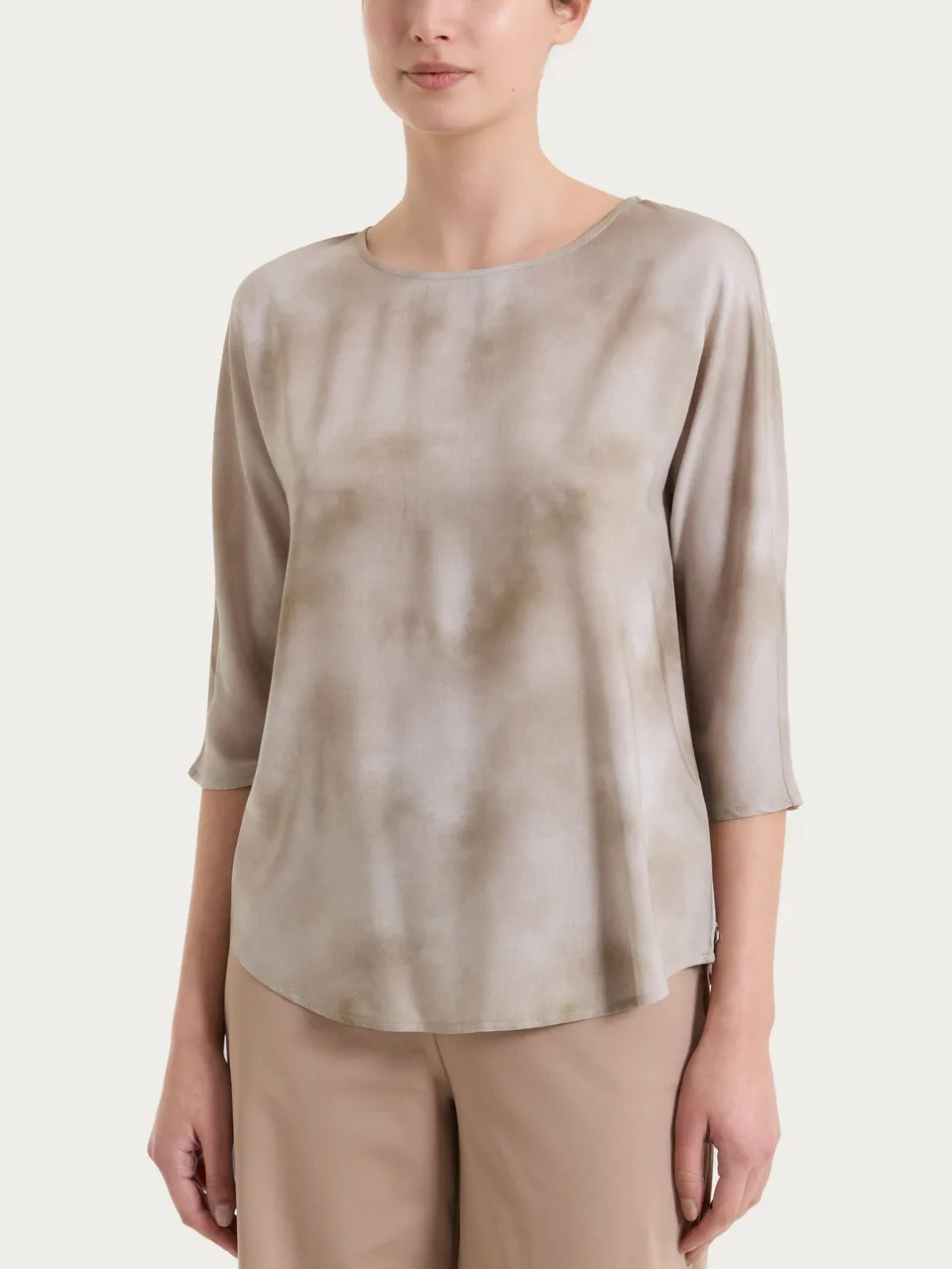 Ragno EcoSeta blusa manica 3/4 Fant. Crockery raso viscosa
