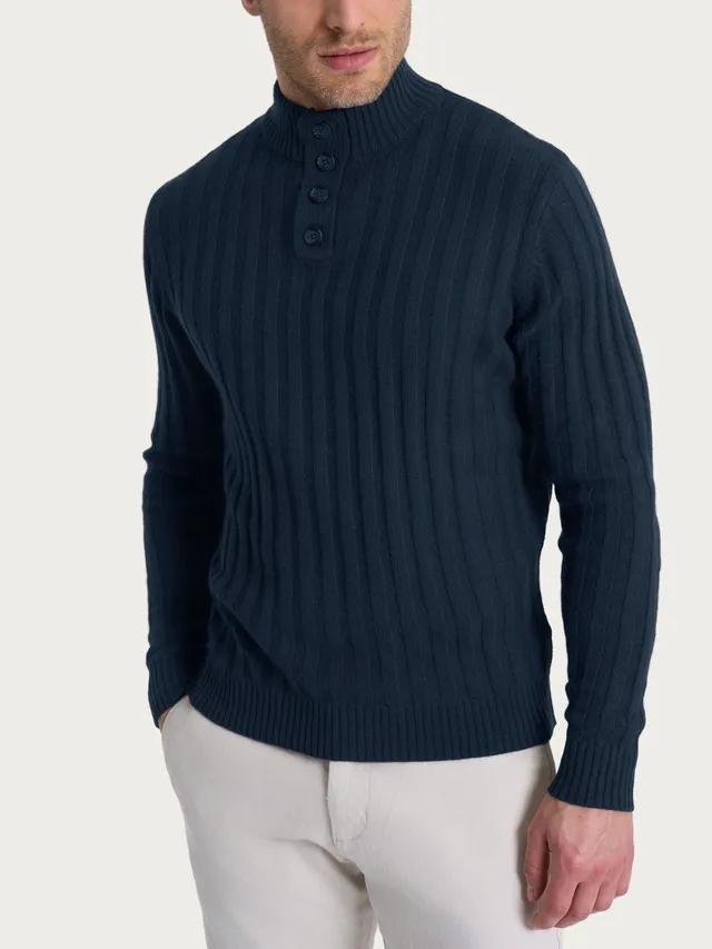 Ragno Natural Soft Maglia Lupetto Uomo Blu Costa Piatta