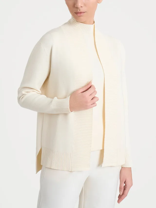 Ragno Super Soft cardigan aperto Avorio maniche lunghe
