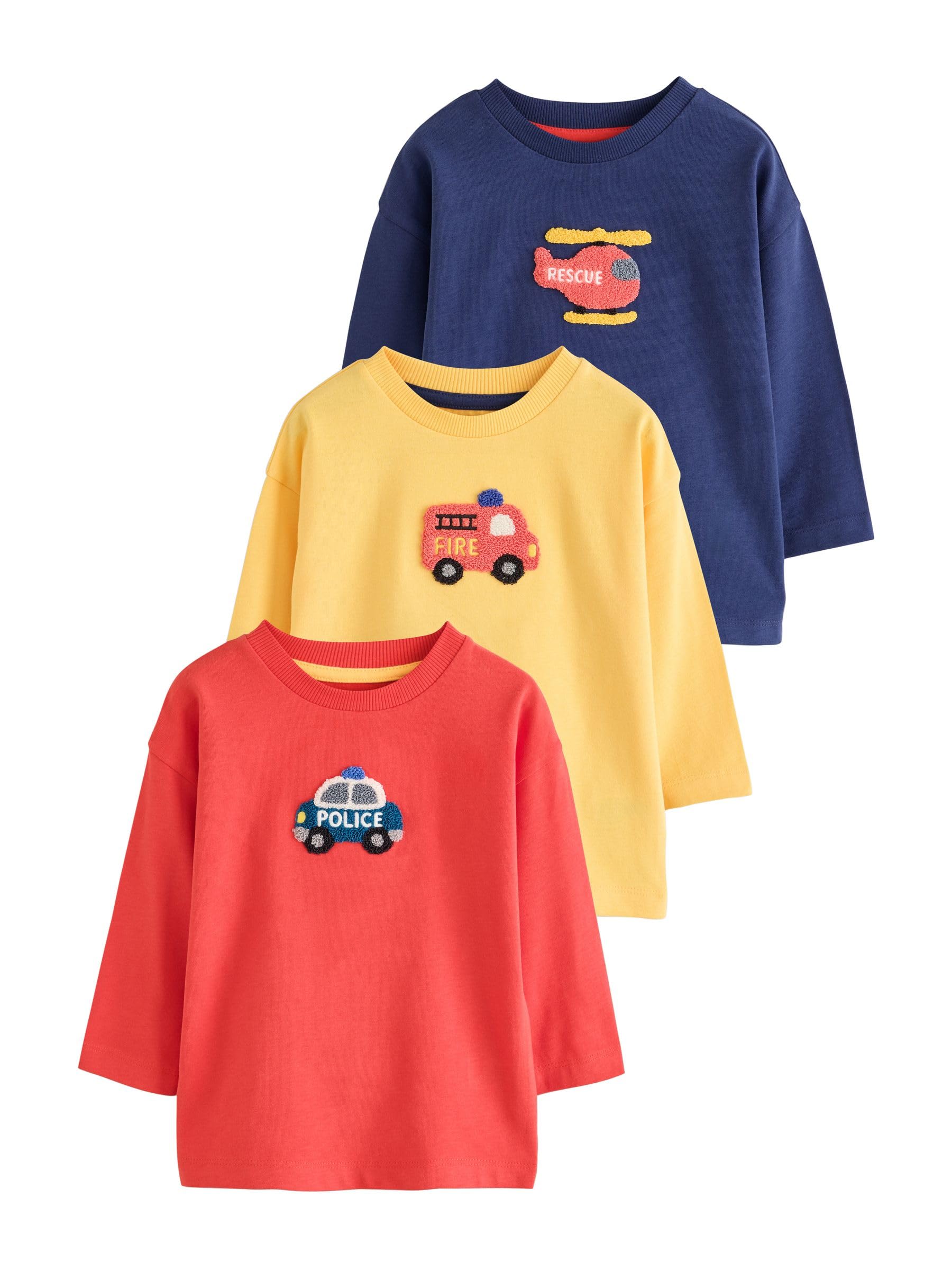 Next t-shirt bambino manica lunga 3 pezzi 116-122 applicazioni