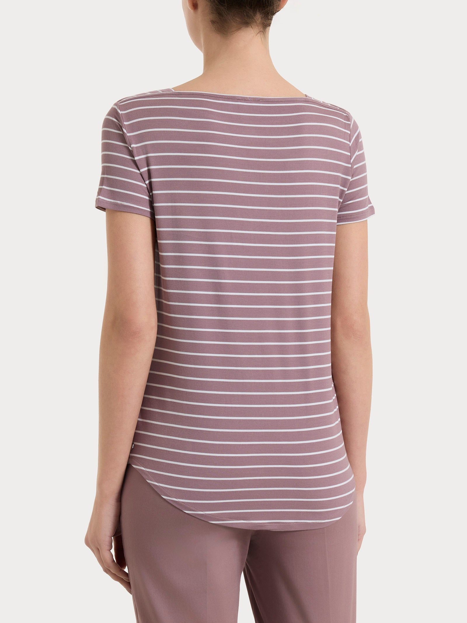 Ragno Summer Light Maglietta Righe Barchetta Twilight Mauve
