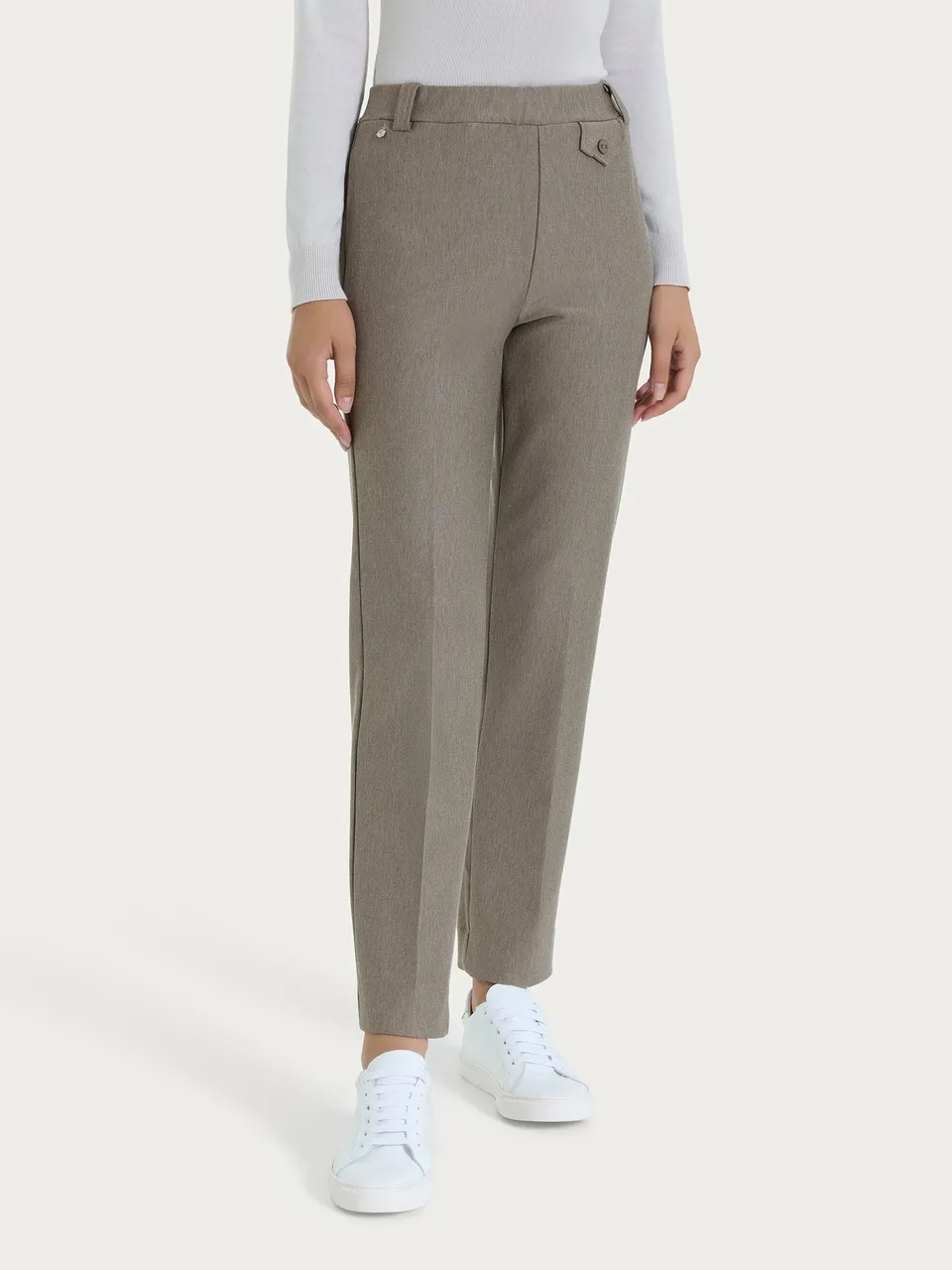 Ragno Compact pantalone straight leg Glace' viscosa