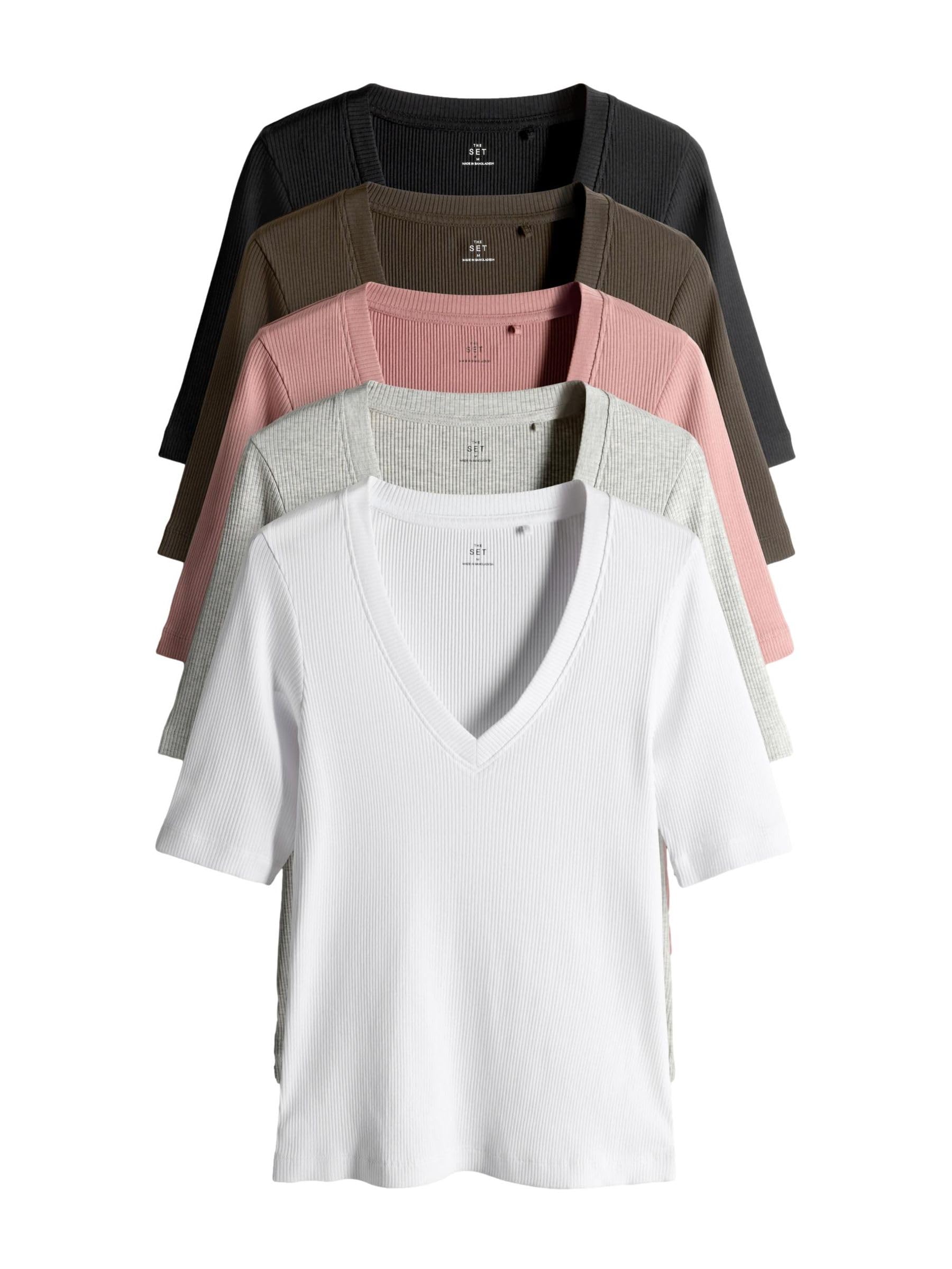 Geo Next The Set t-shirt coste scollo V donna 5 pezzi