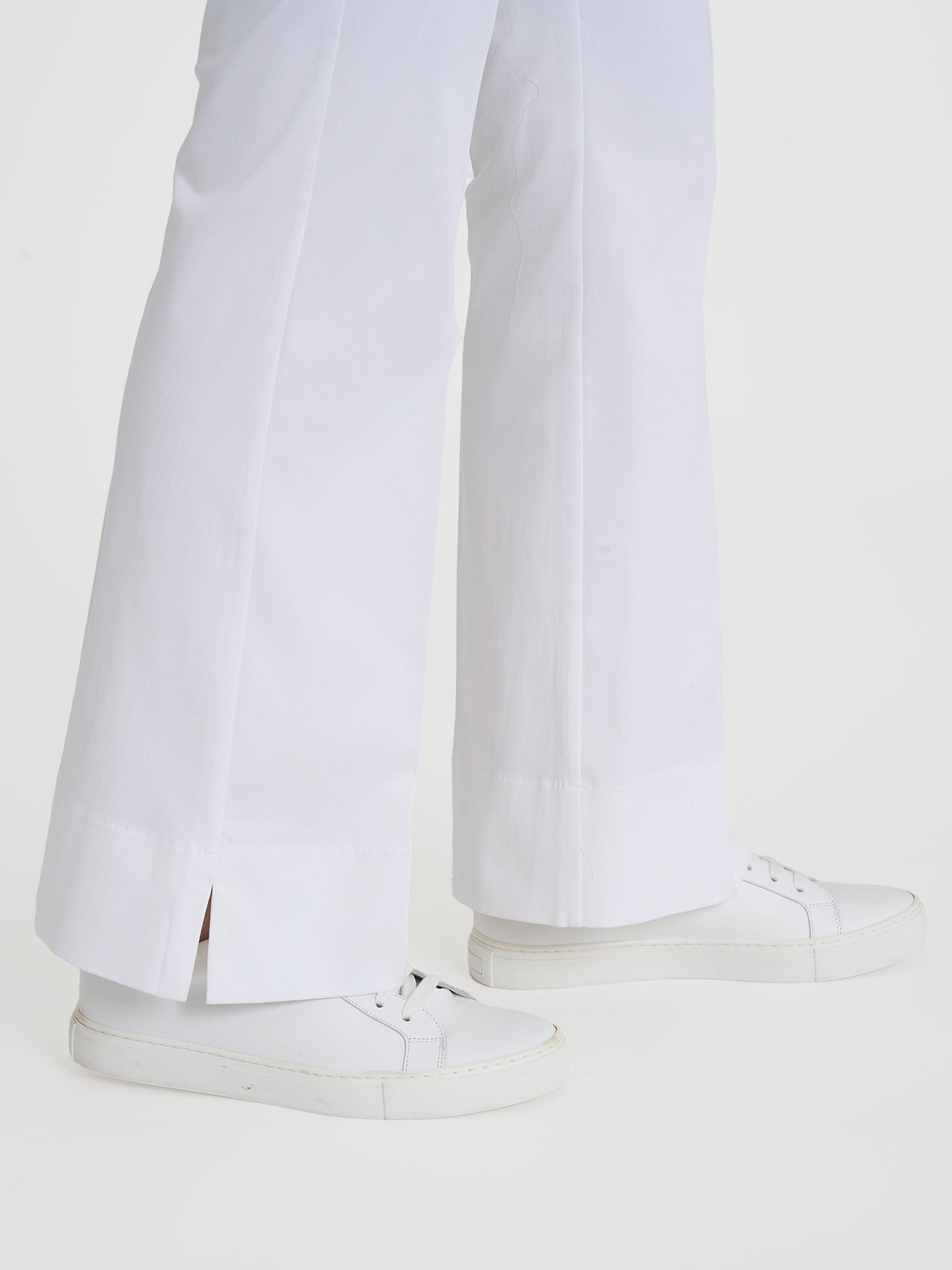 Ragno Pantalone Flare Satin Power Bianco con Spacchi
