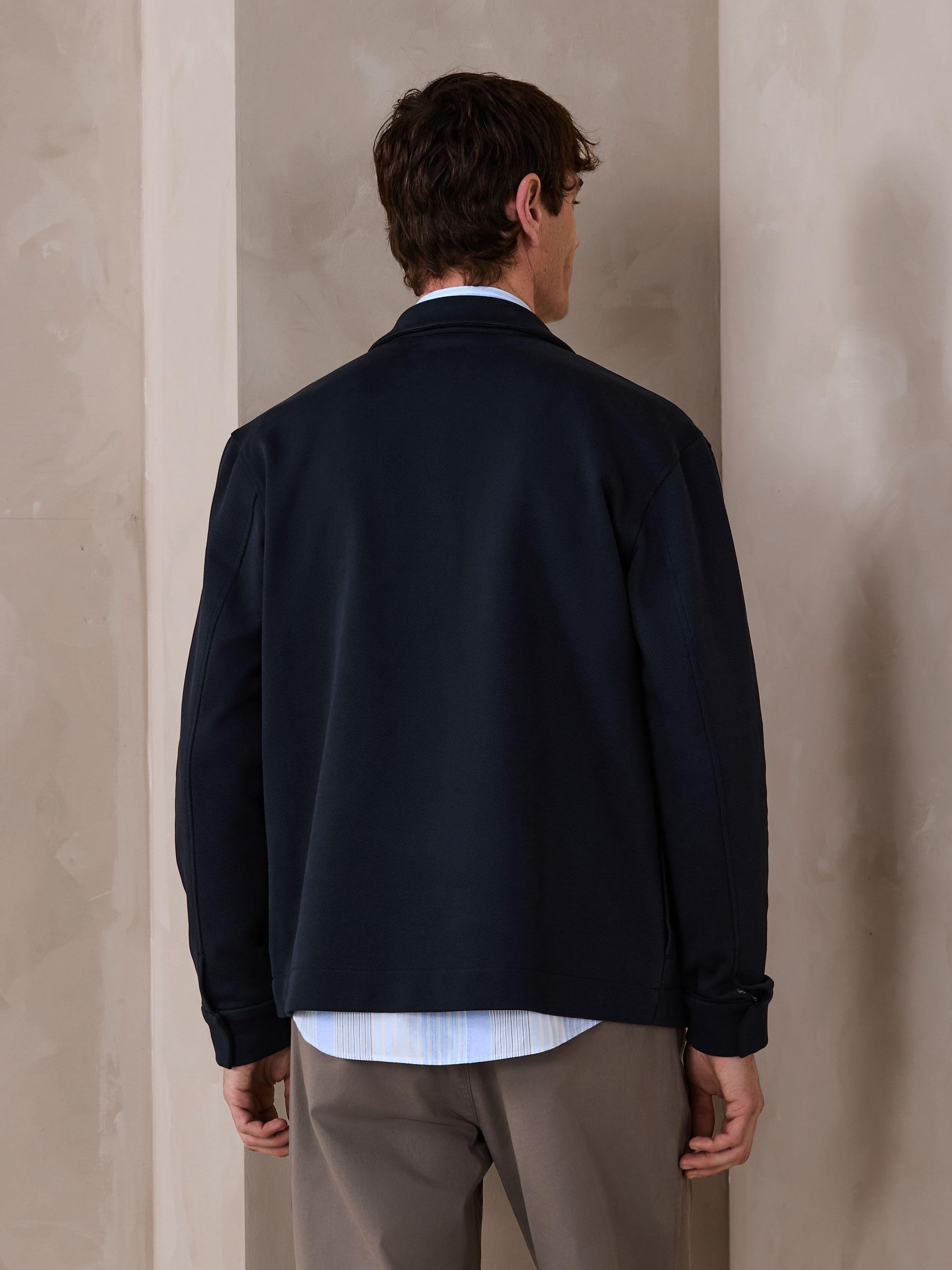 Next N. Premium giacca camicia uomo jersey con zip