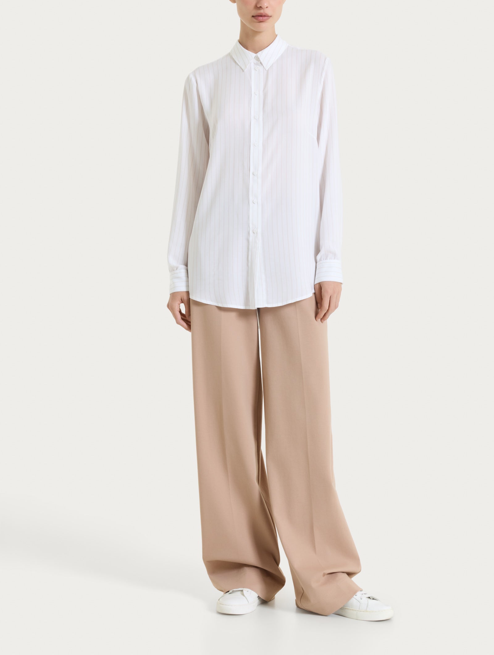 Ragno EcoSeta Camicia Righe Champignon manica lunga