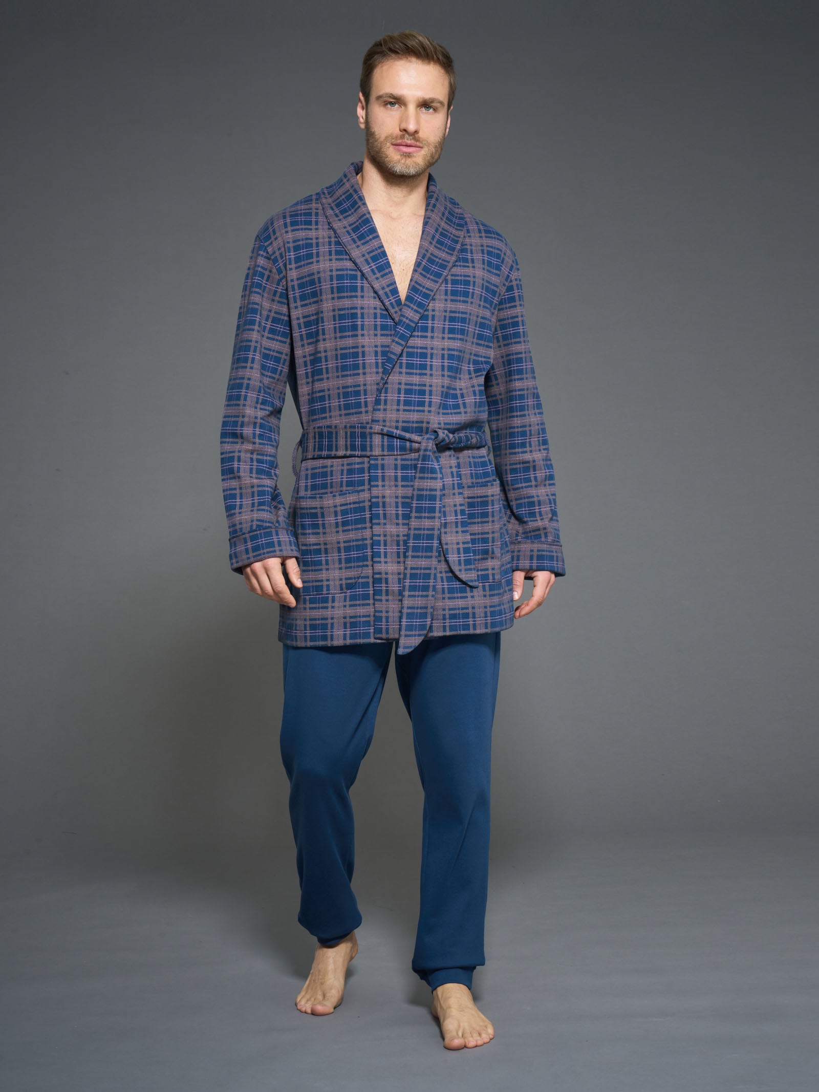 Ragno Jersey Cotone vestaglia uomo Insignia Blue