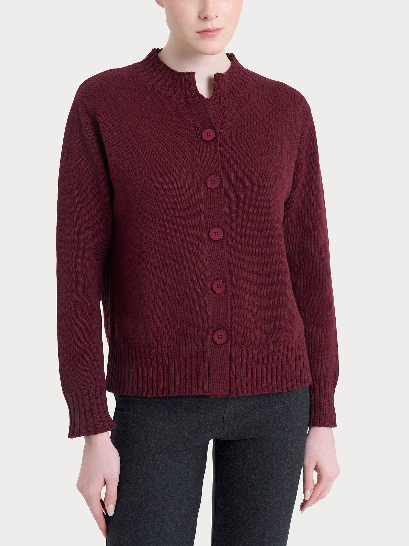 Ragno Winter Cotton cardigan corto Fig Mel. puro cotone